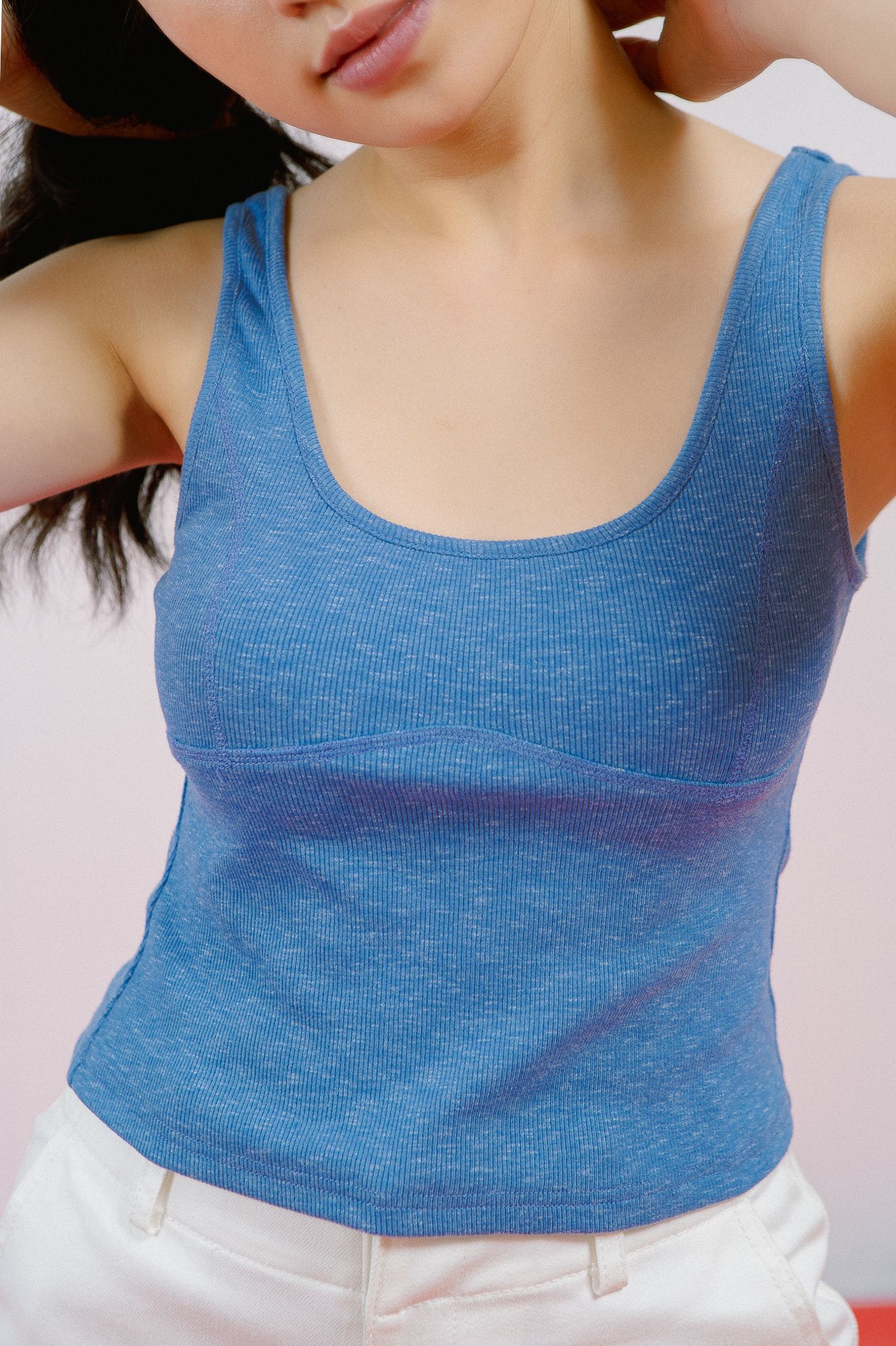  U-neck Tank Top - Blue 