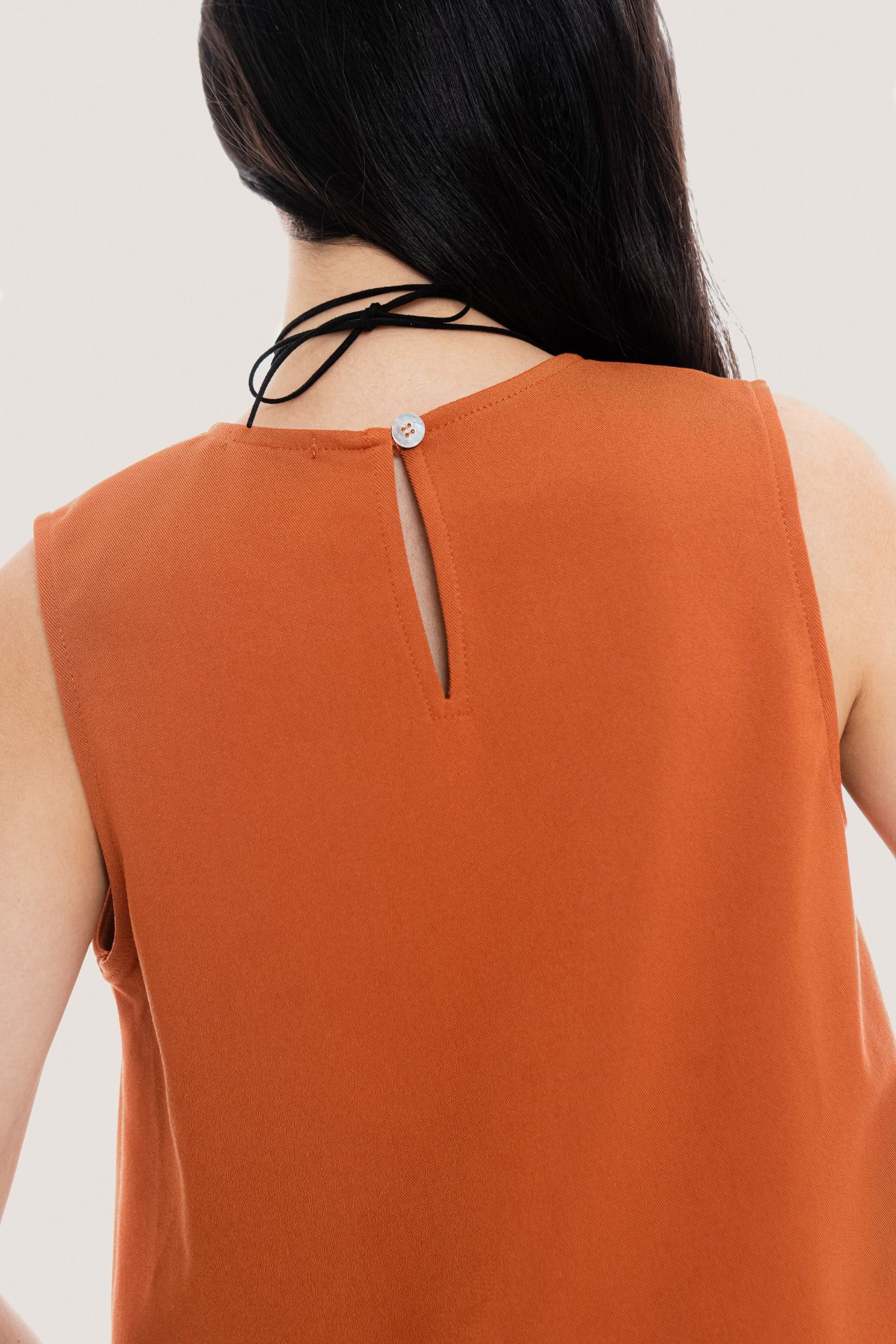 Burnt Orange Sleeveless Basic Top