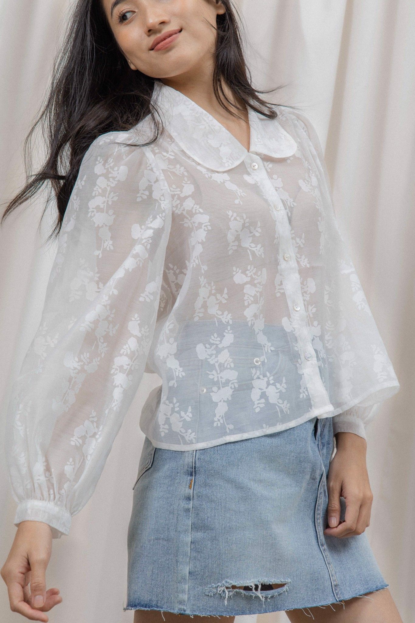 Ripped Denim Skirt