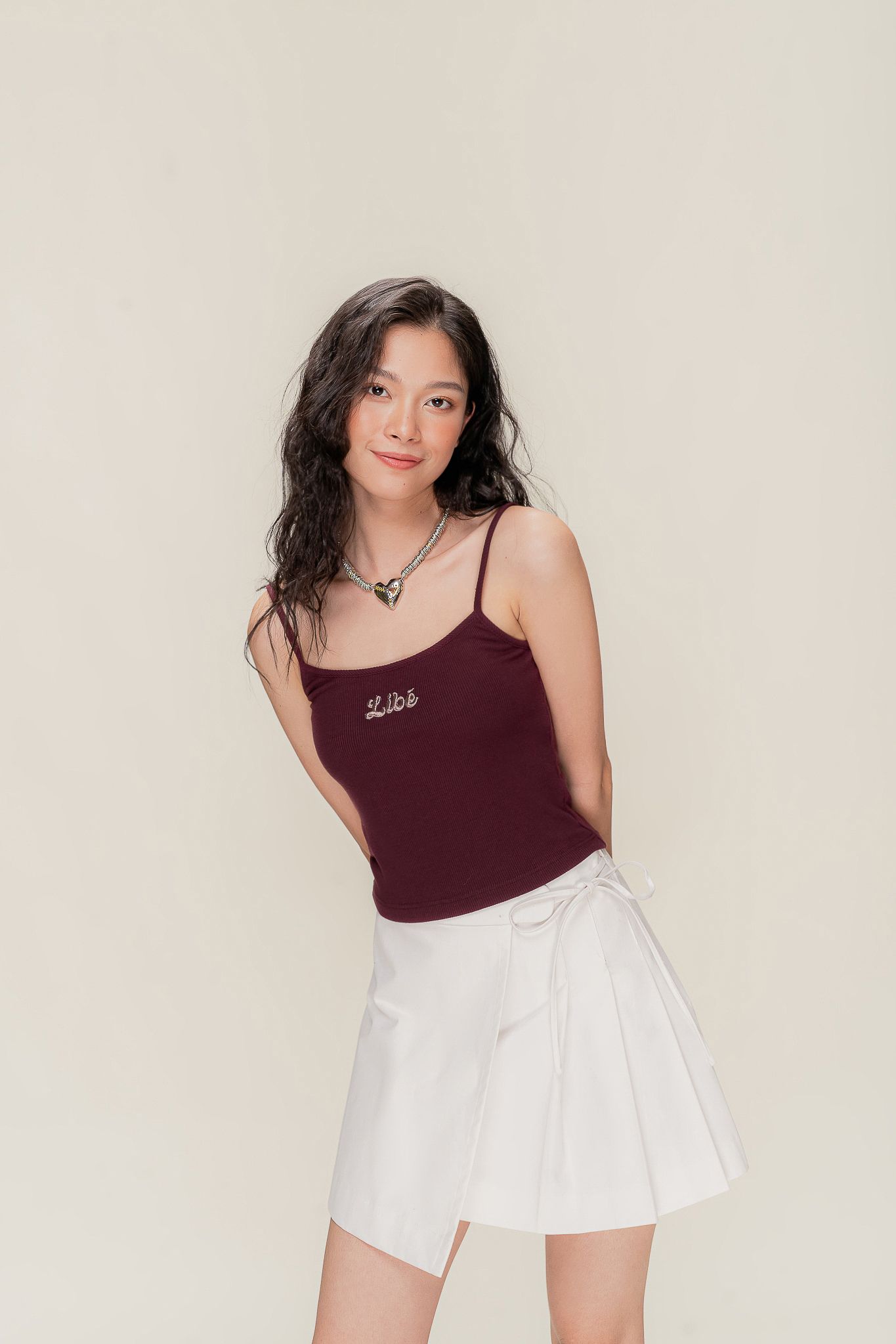  Burgundy LIBÉ Embroidered Cami Top 