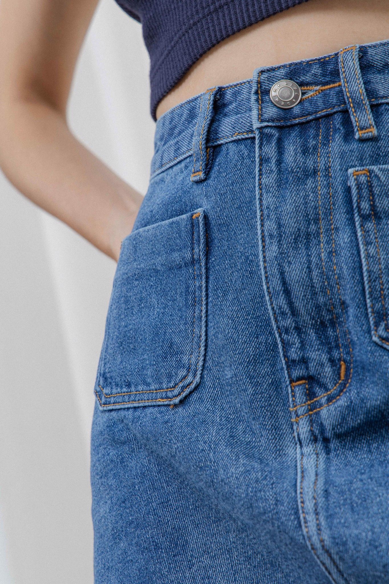 Denim Mini Skirt- Navy