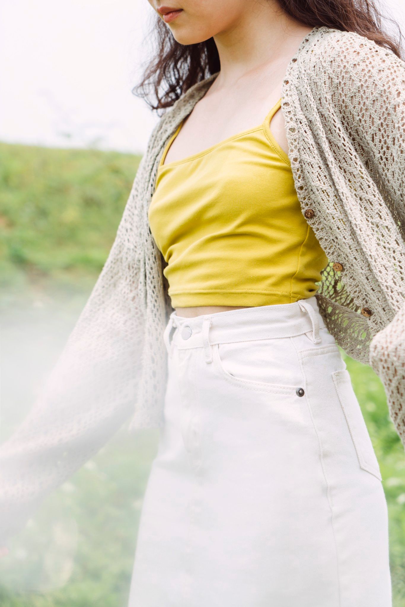 White Denim Mini Skirt