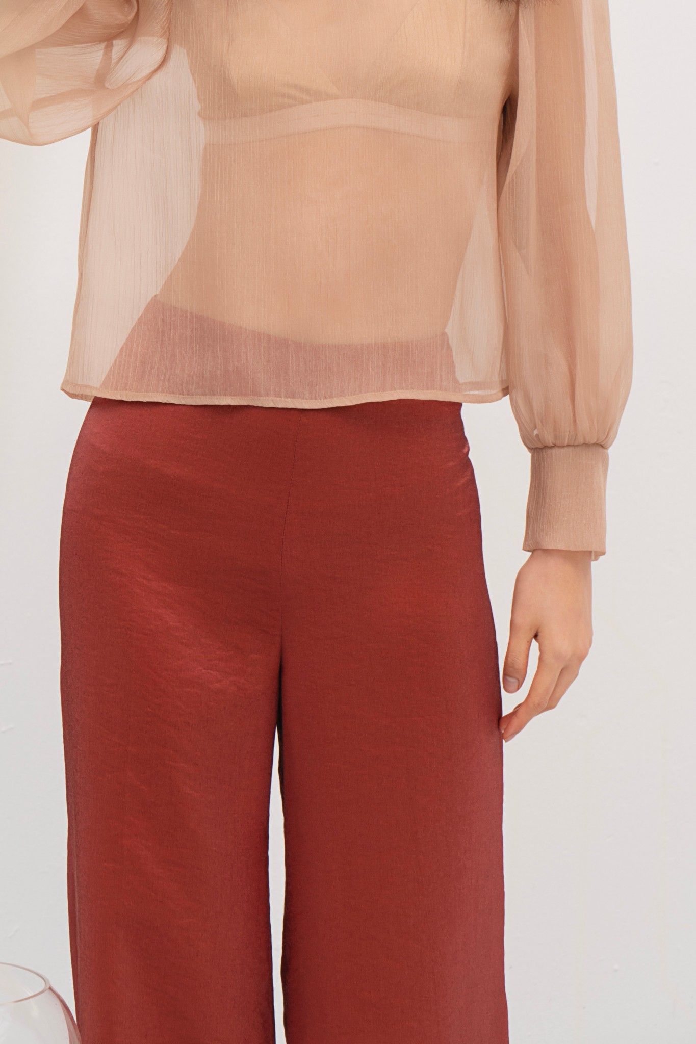 Red Organza Trousers
