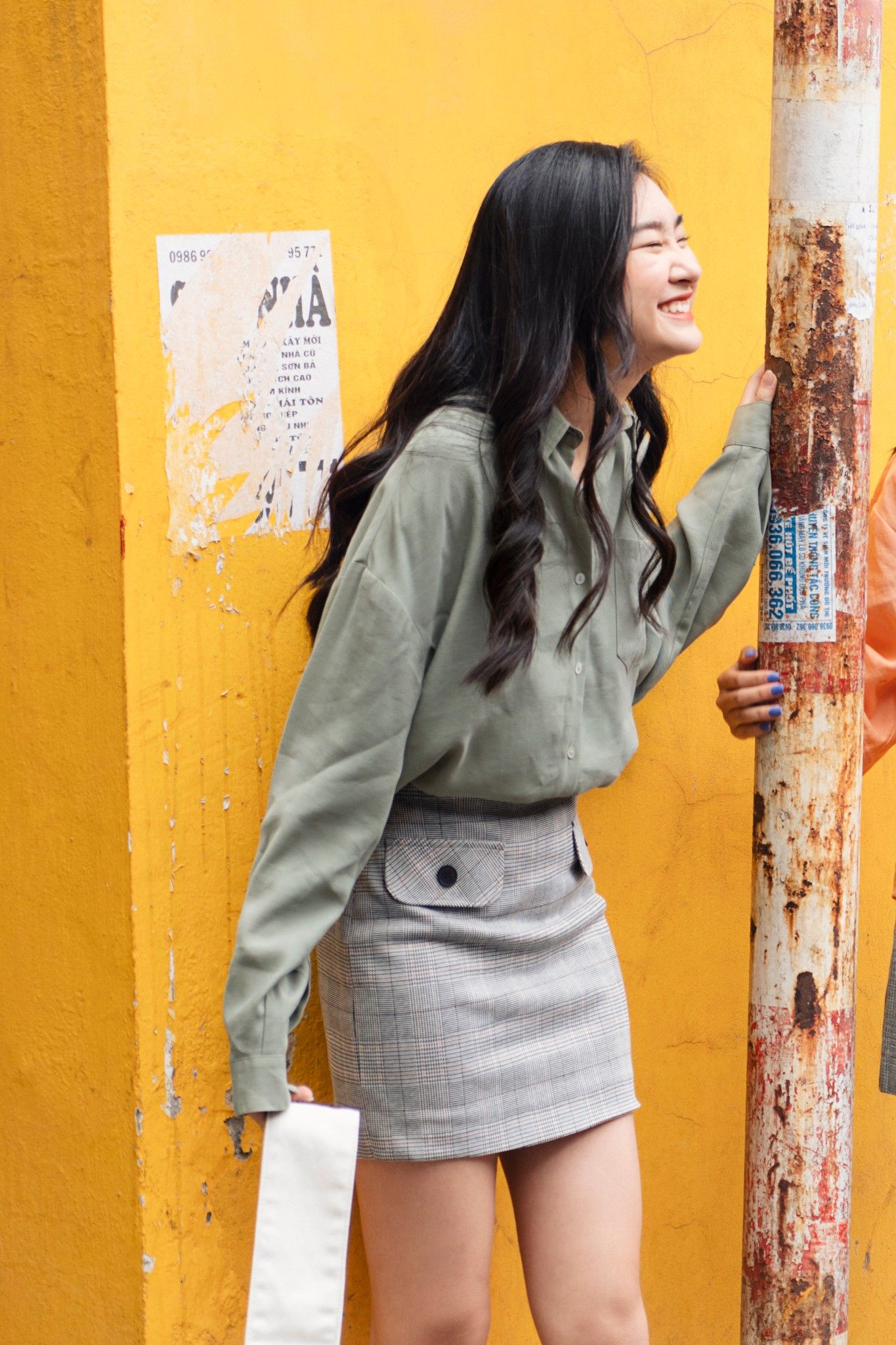 Gray Checked Skirt