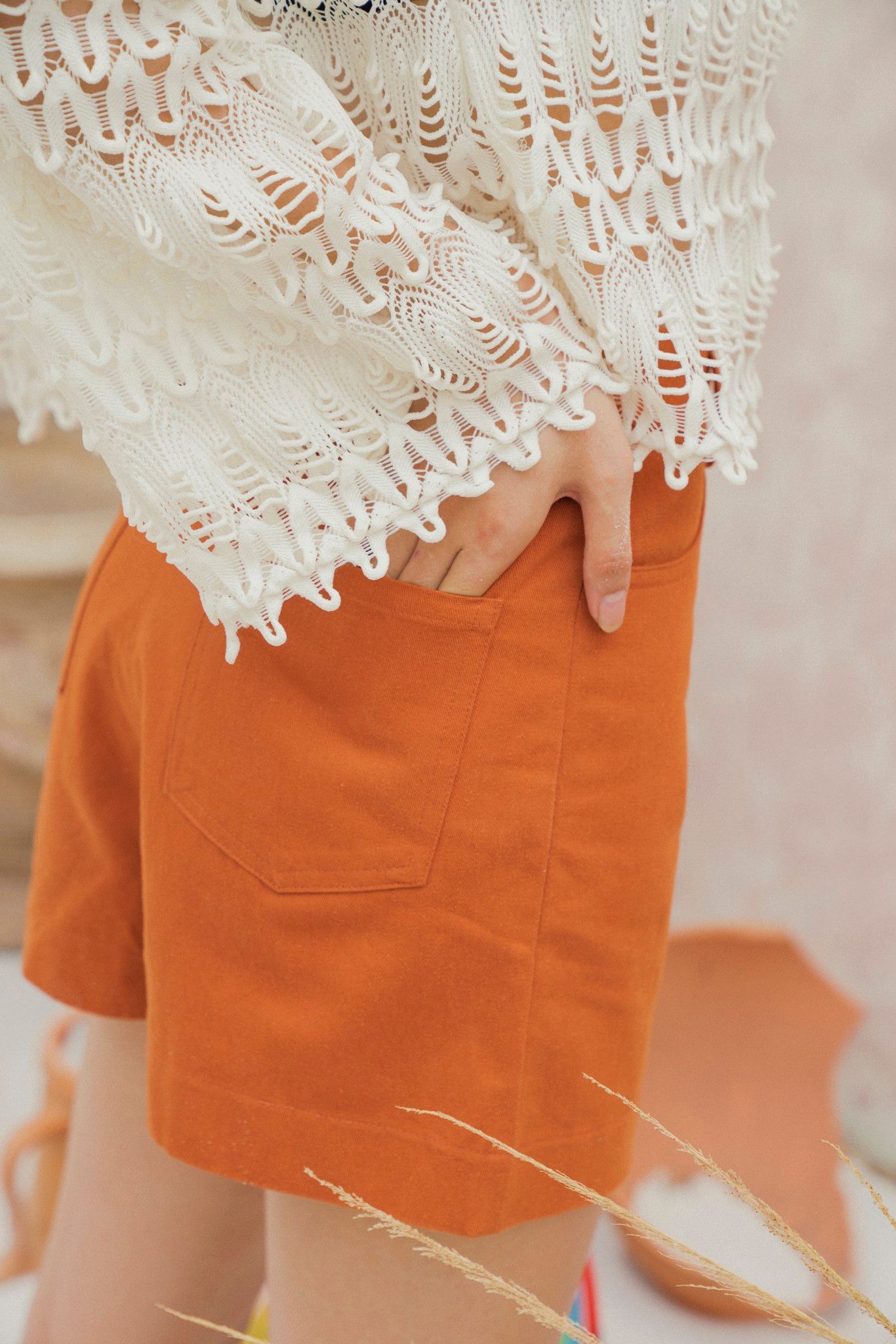 Burnt Orange Khaki Shorts