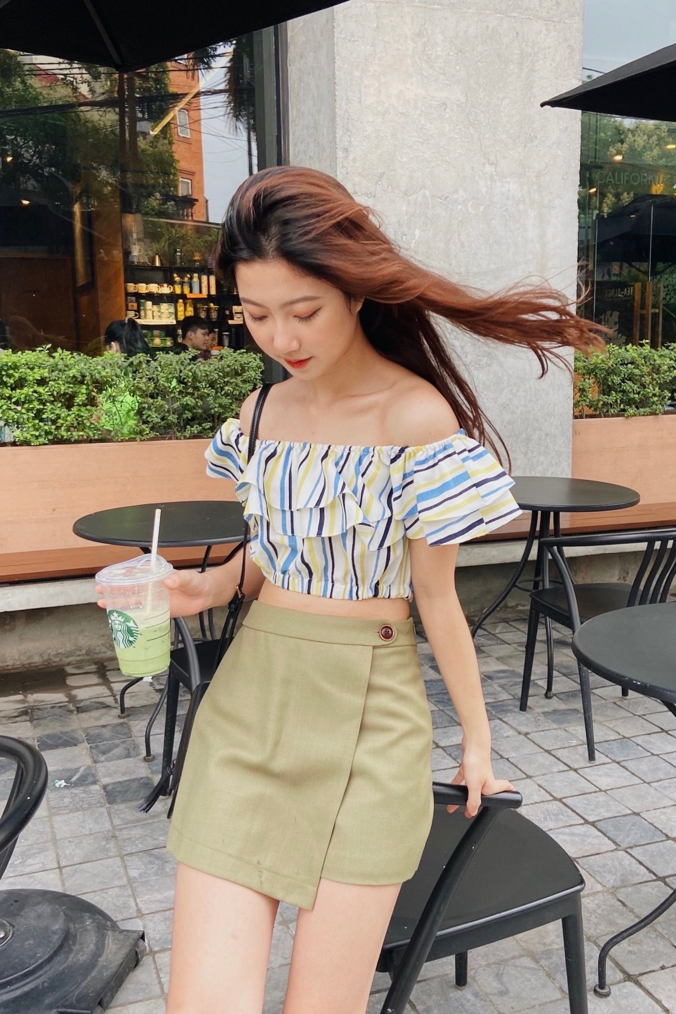 Striped Off the Shoulder Top