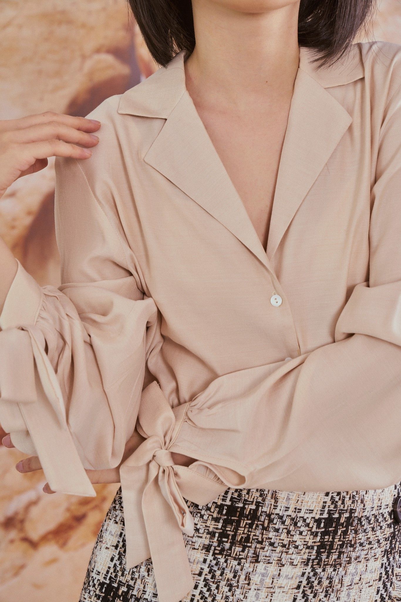 Beige Lapel Shirt