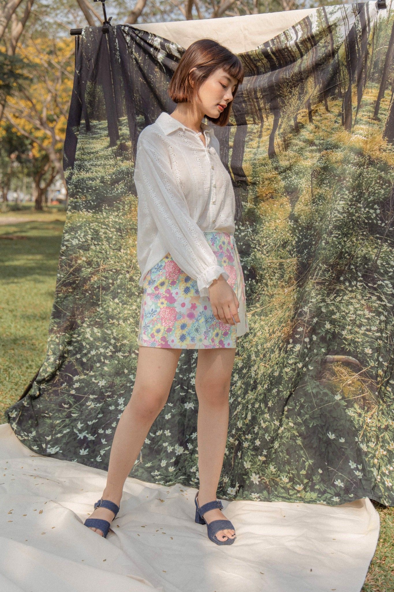White Floral Shirt