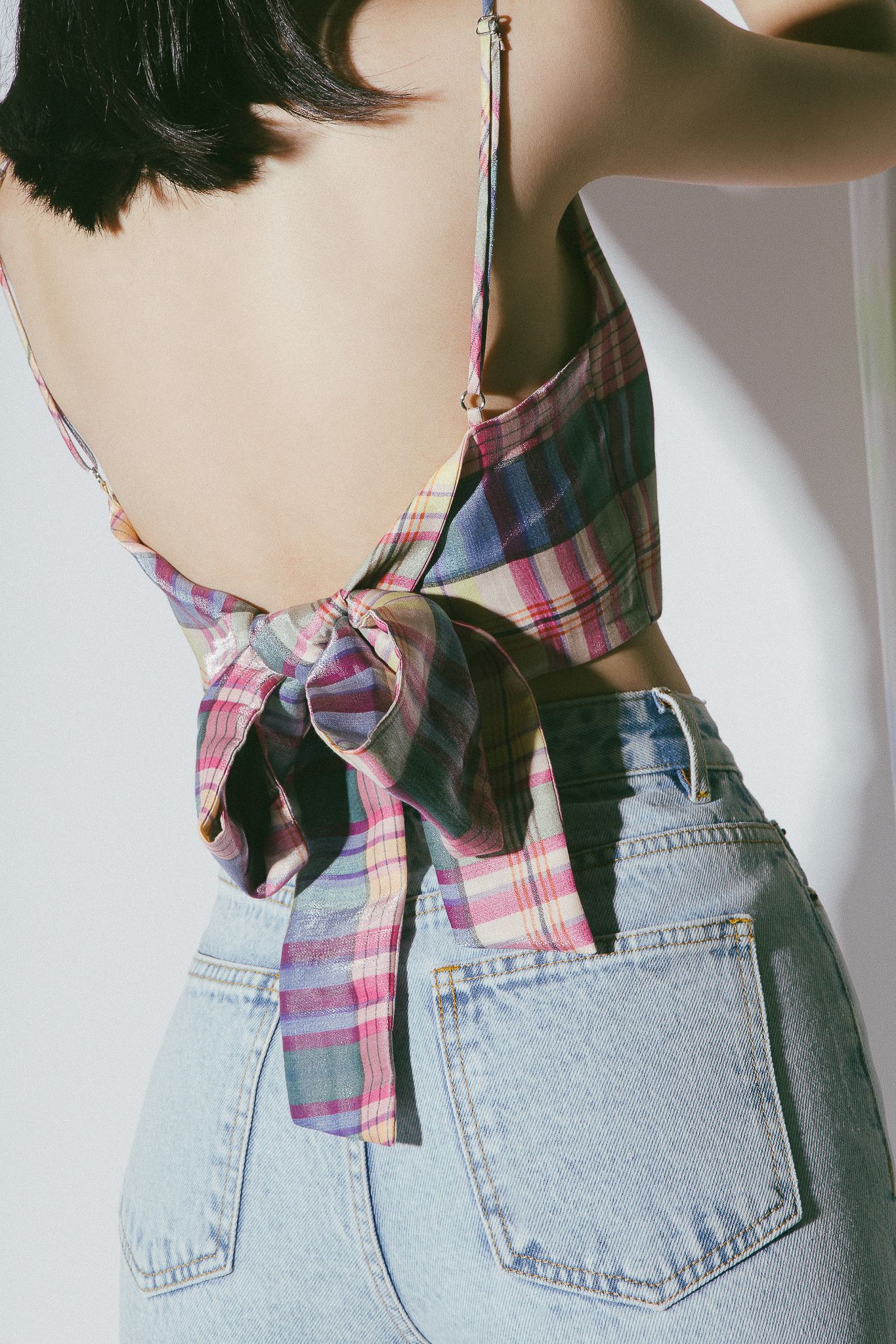 Checked Tie Back Camisole