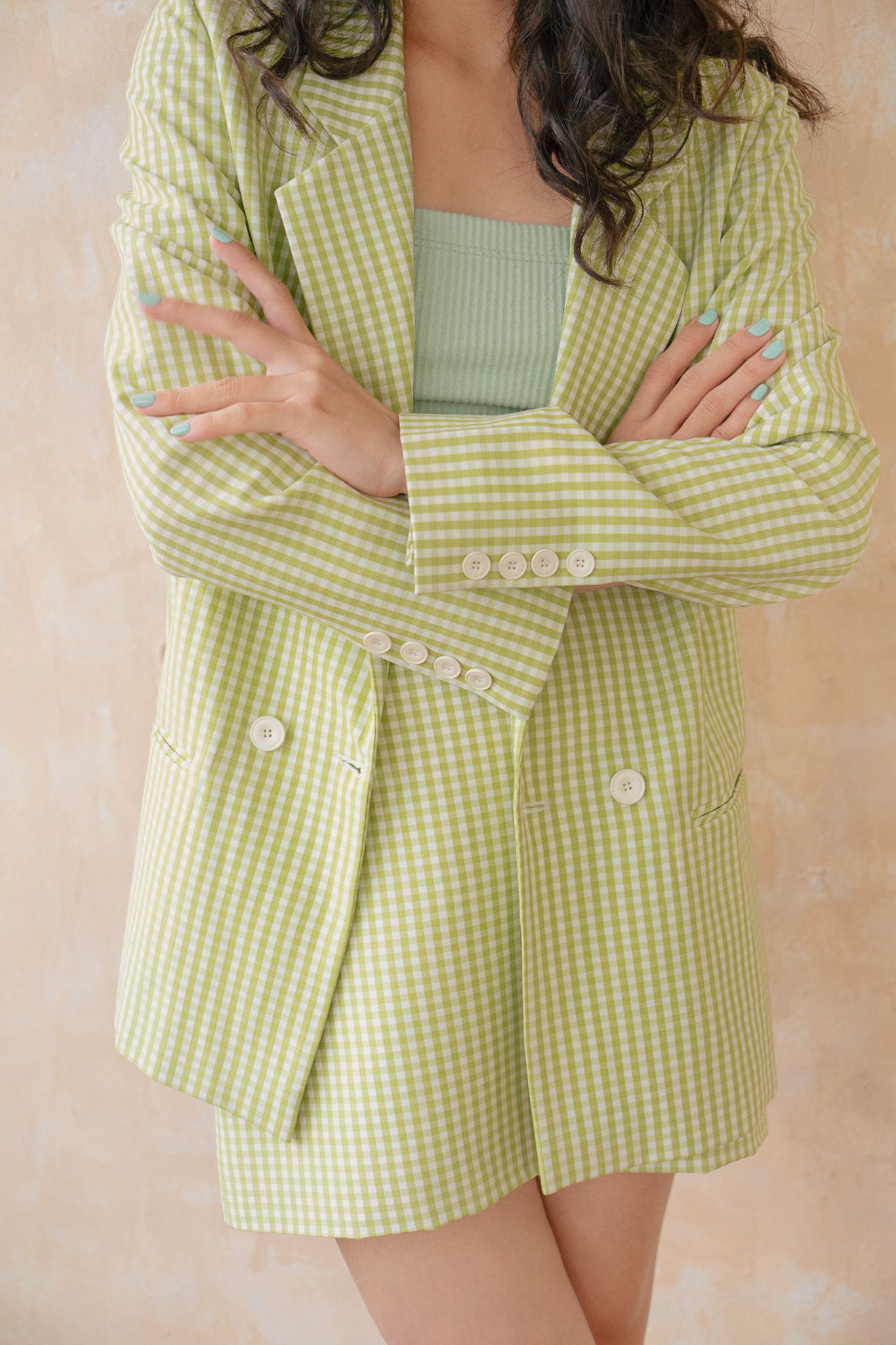 Green Gingham
Oversized Blazer