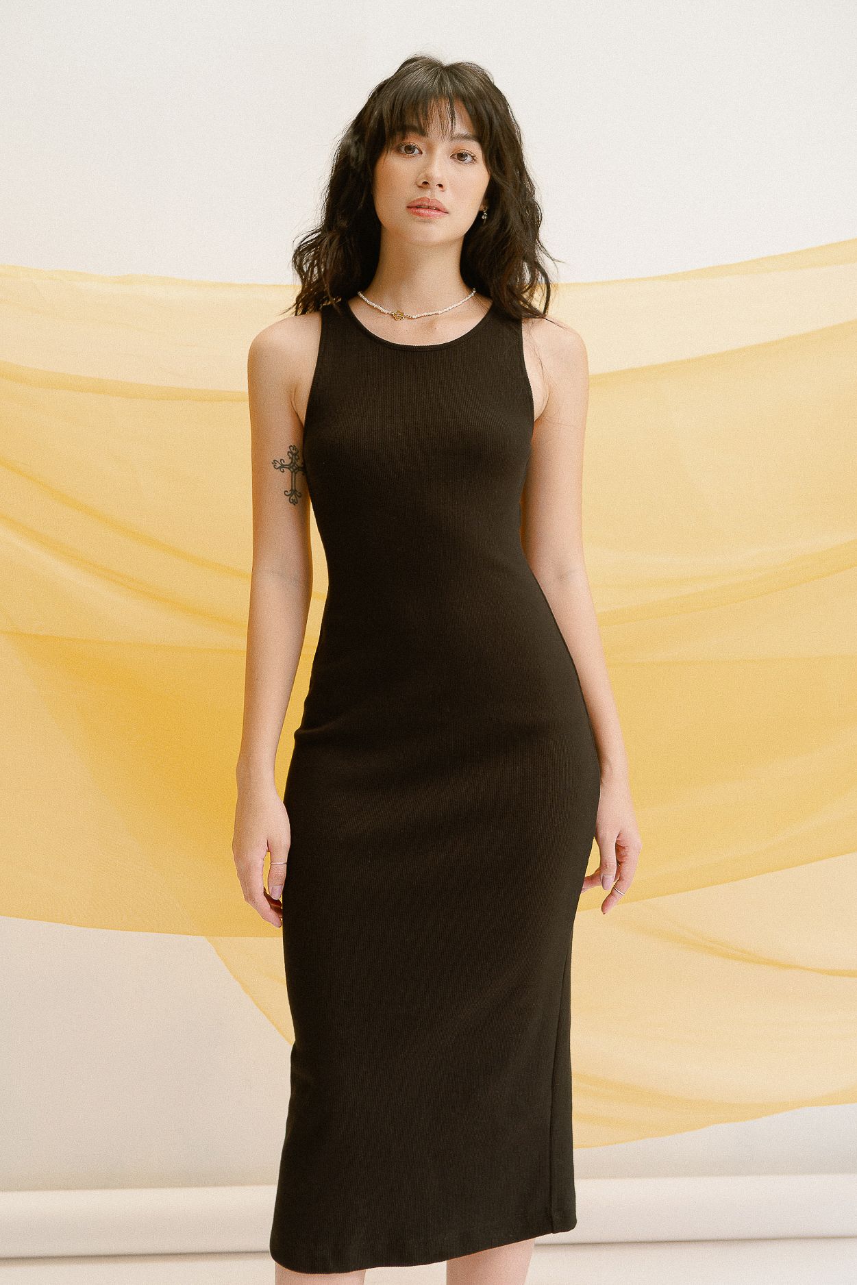 Black Ribbed Dress
