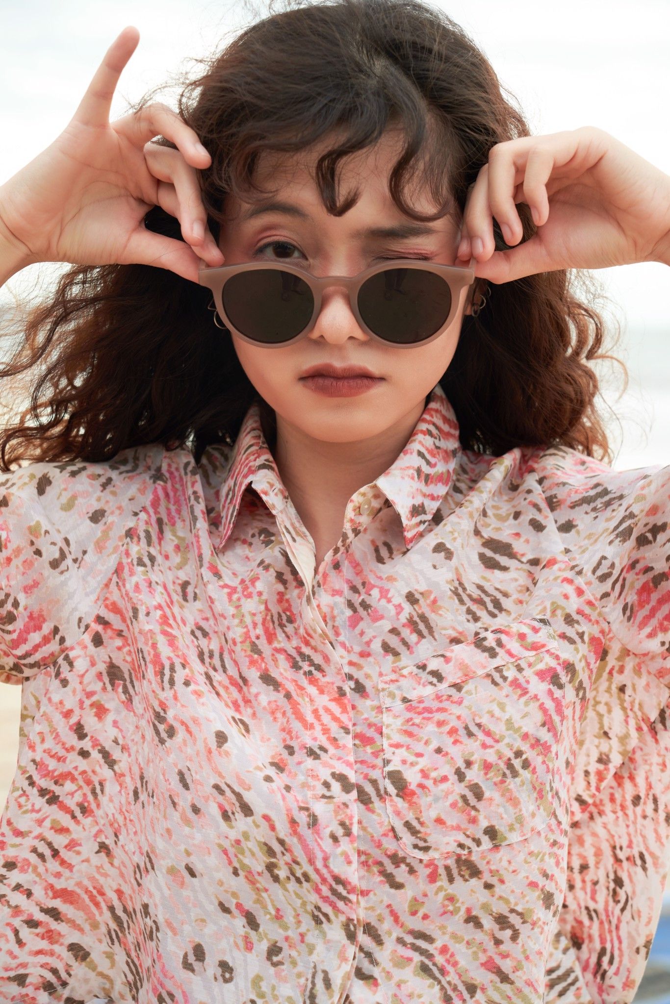 Printed Cropped Shirt