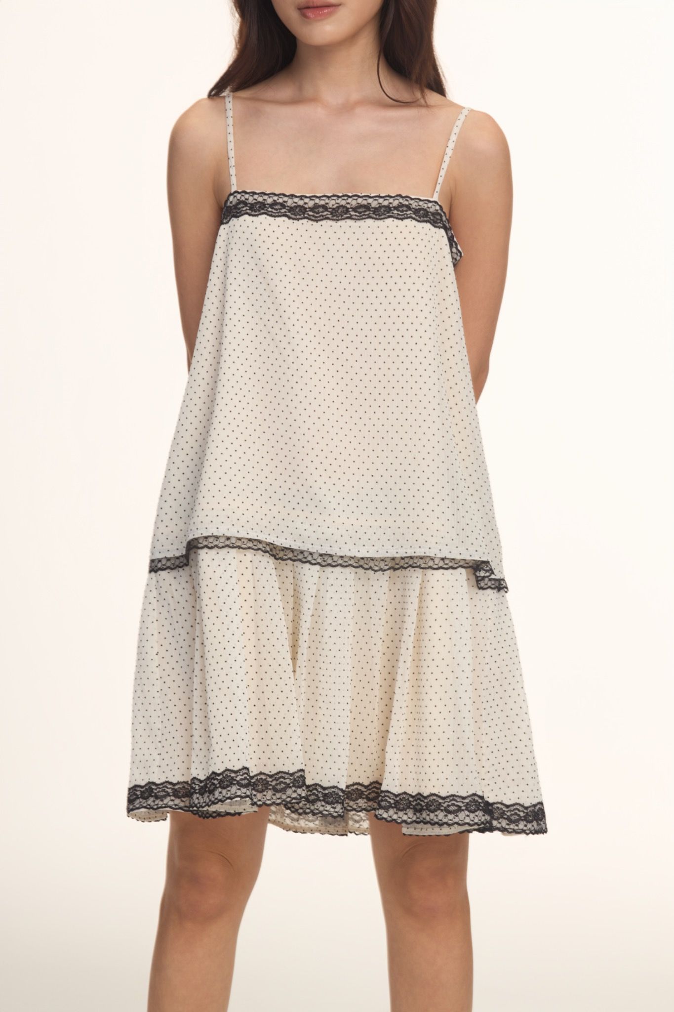Pleated Polka Dot Dress
