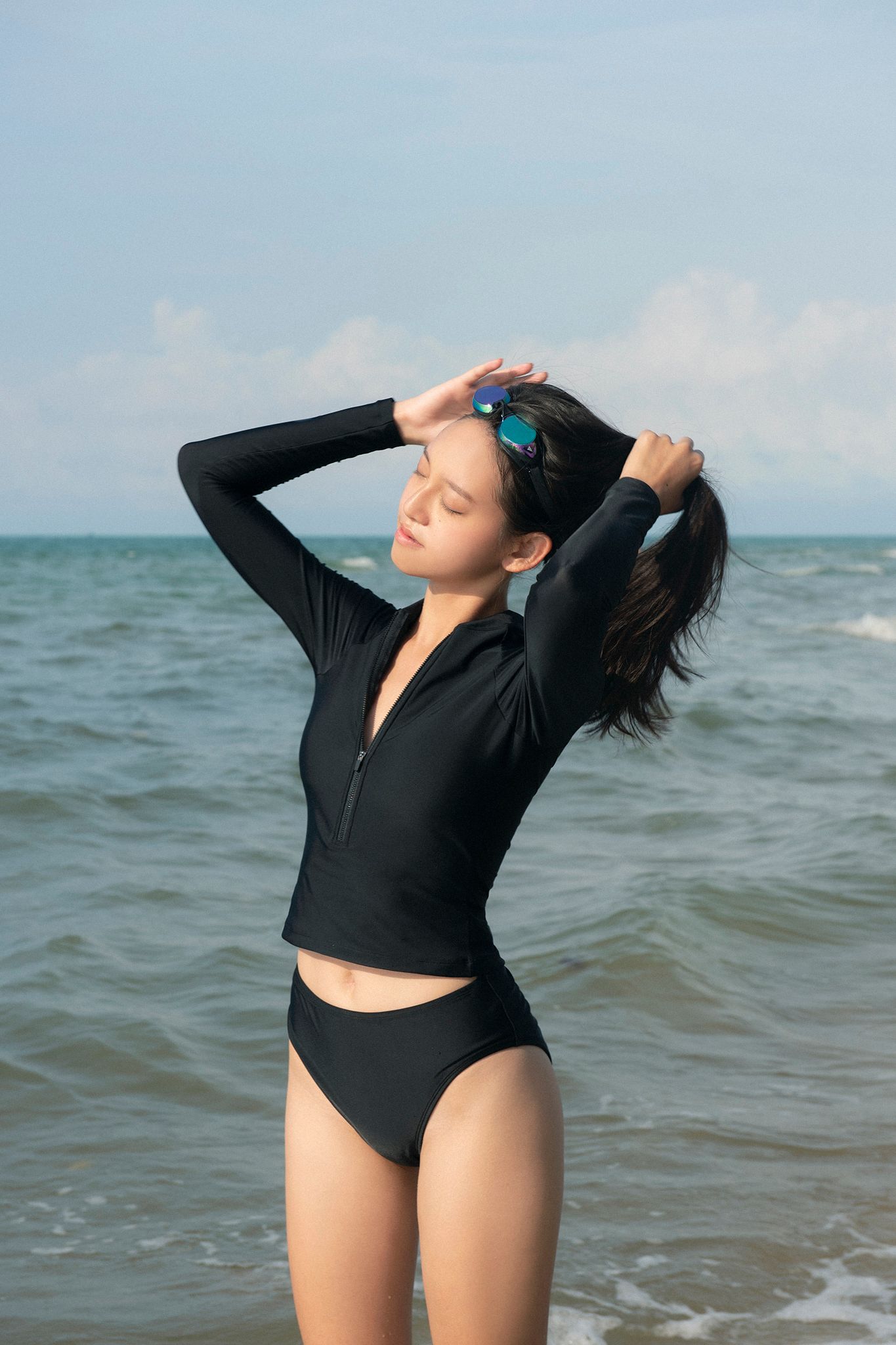 Black Zipper Bikini