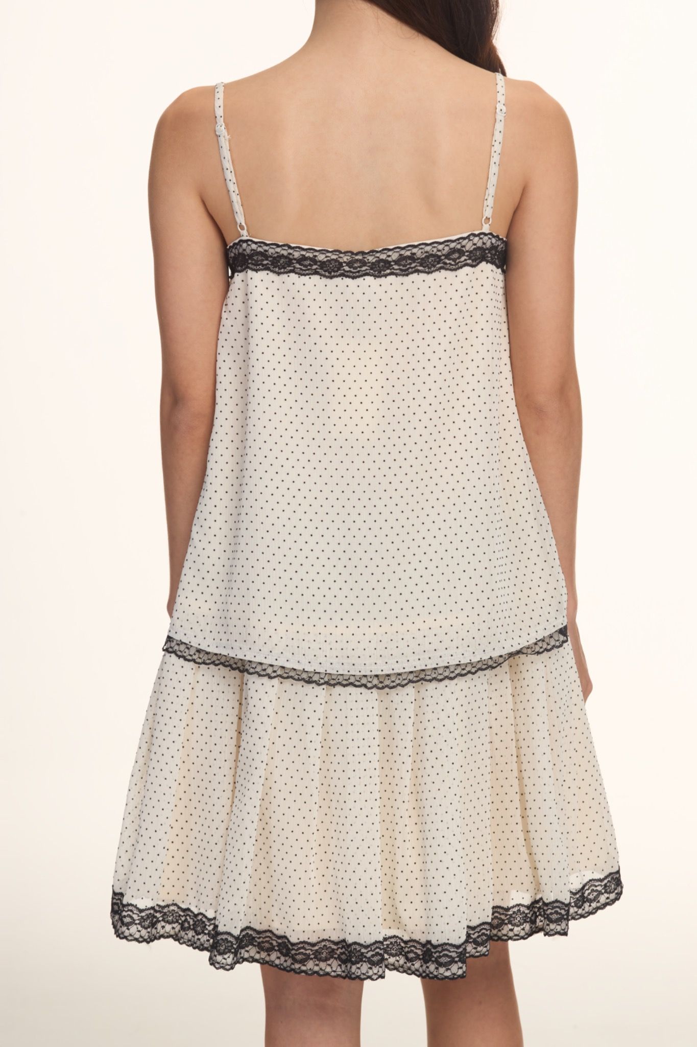 Pleated Polka Dot Dress