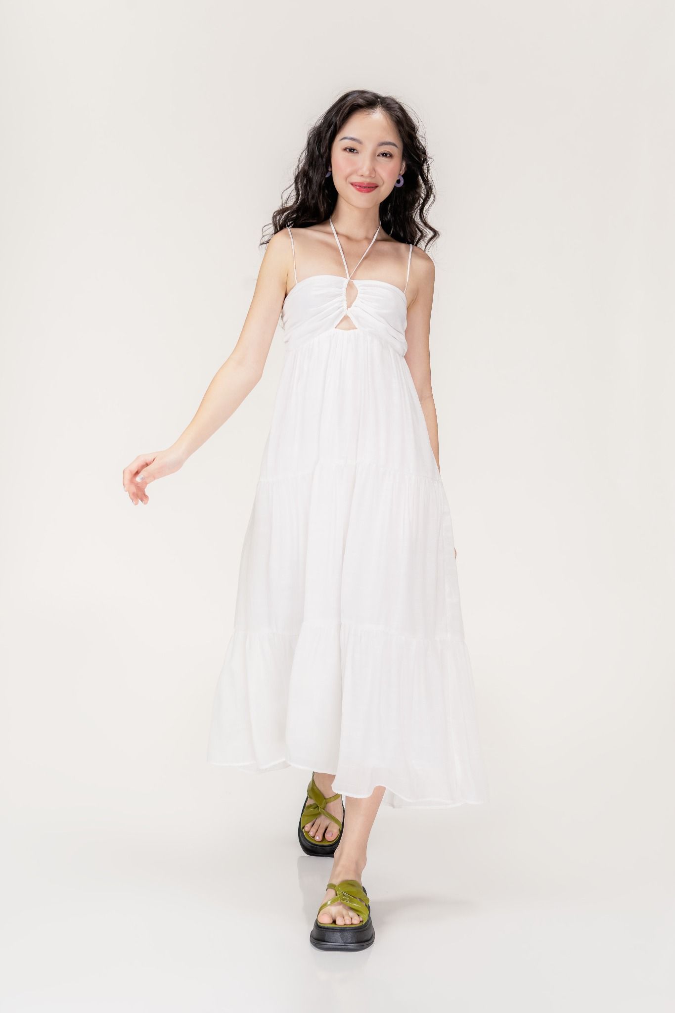 LIBE White Strappy Maxi Dress
