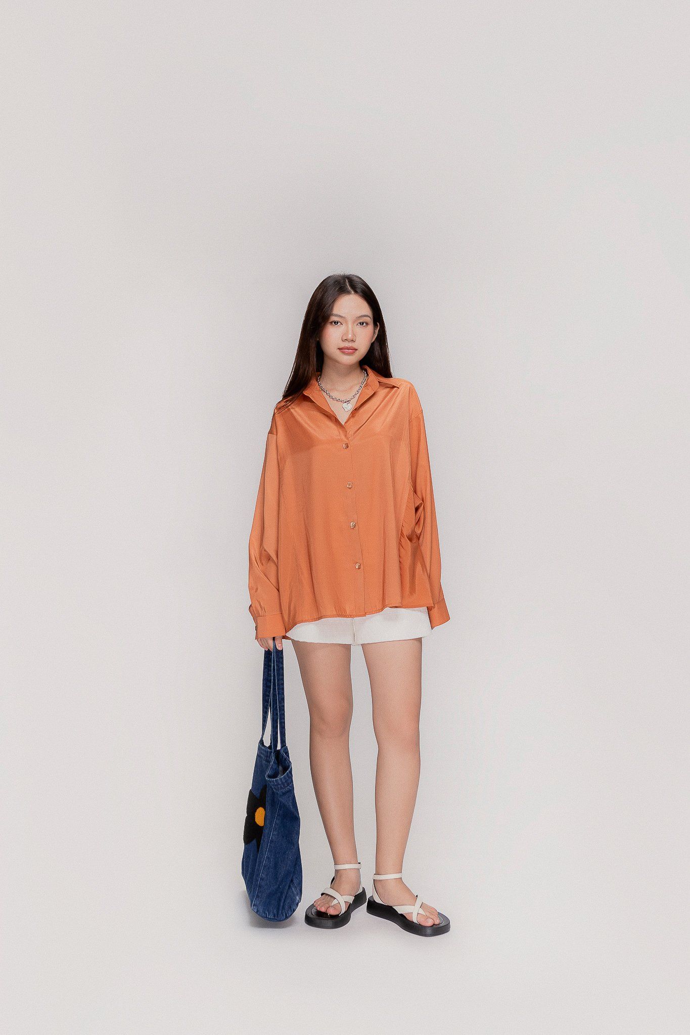  Orange Glow Flowy Shirt 