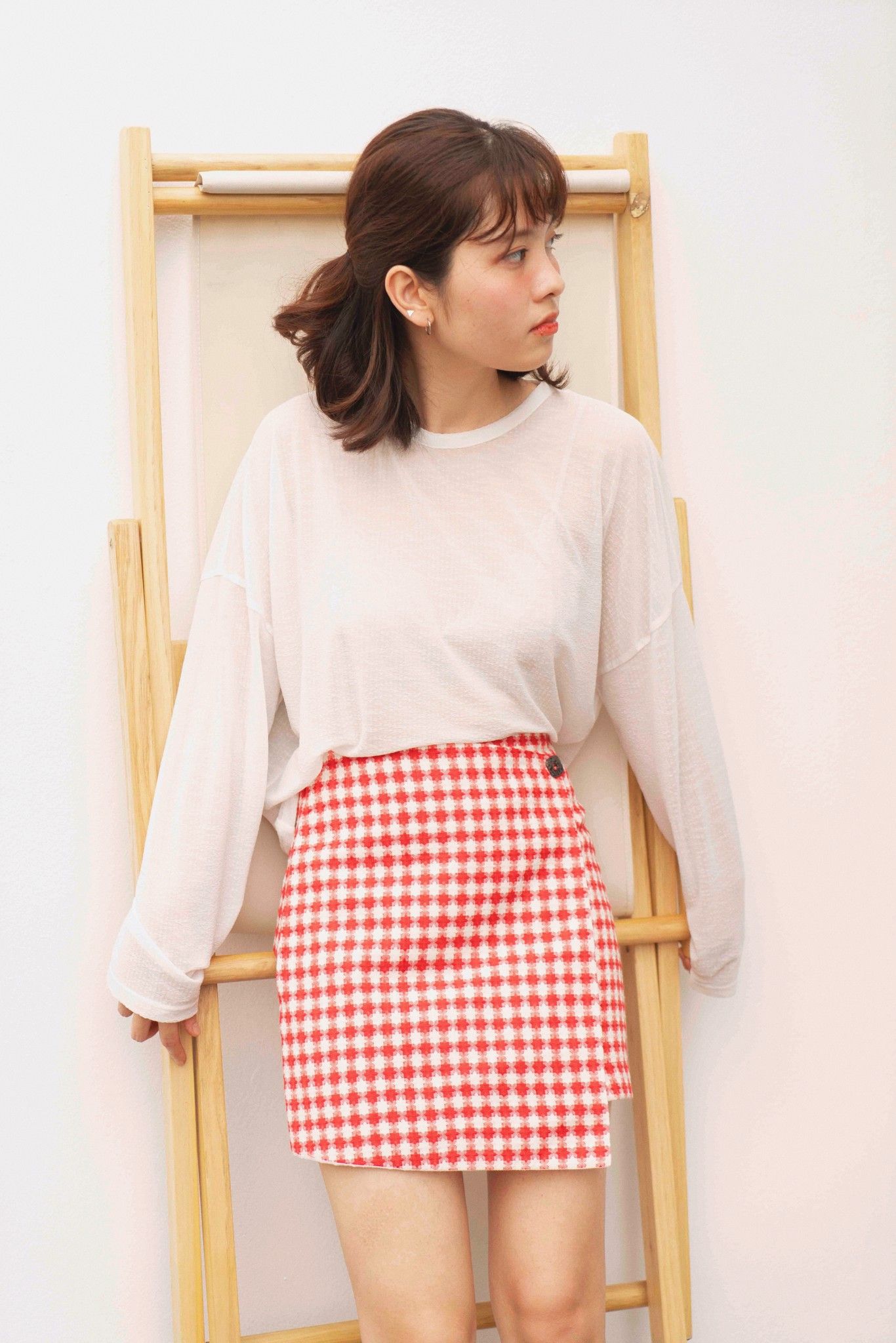 Red & White Checked Skirt