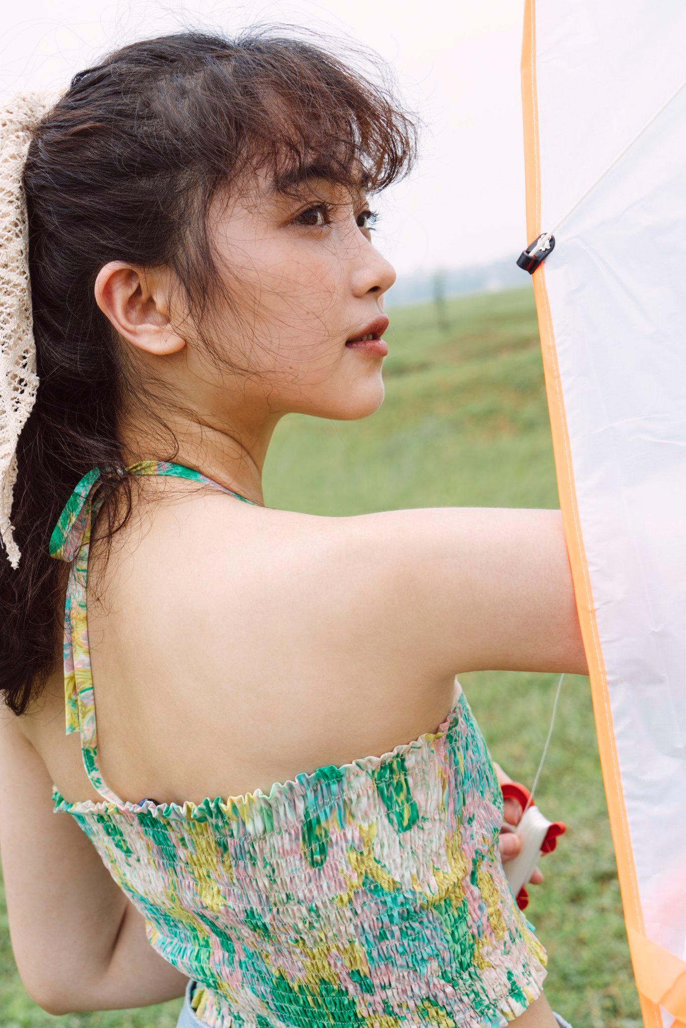 Green Floral Halter Neck Top