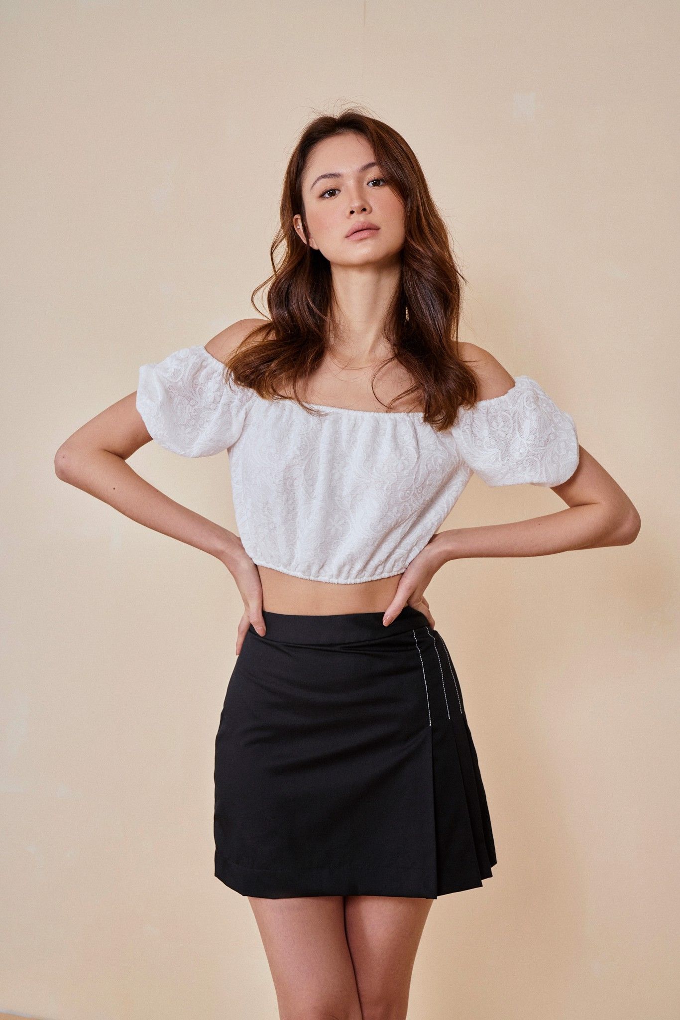 Contrast Stitch Mini Skirt
