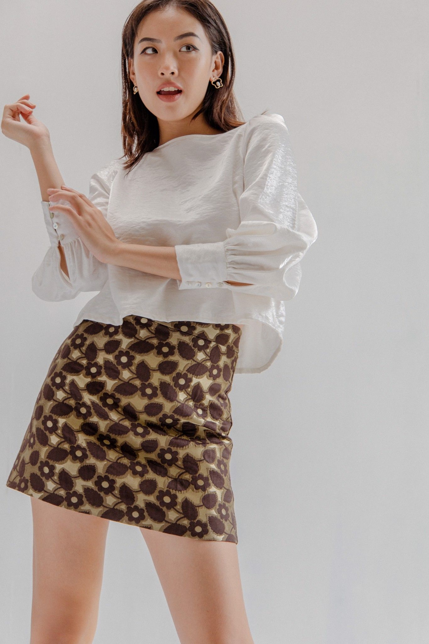 White Tie Back Silky Blouse