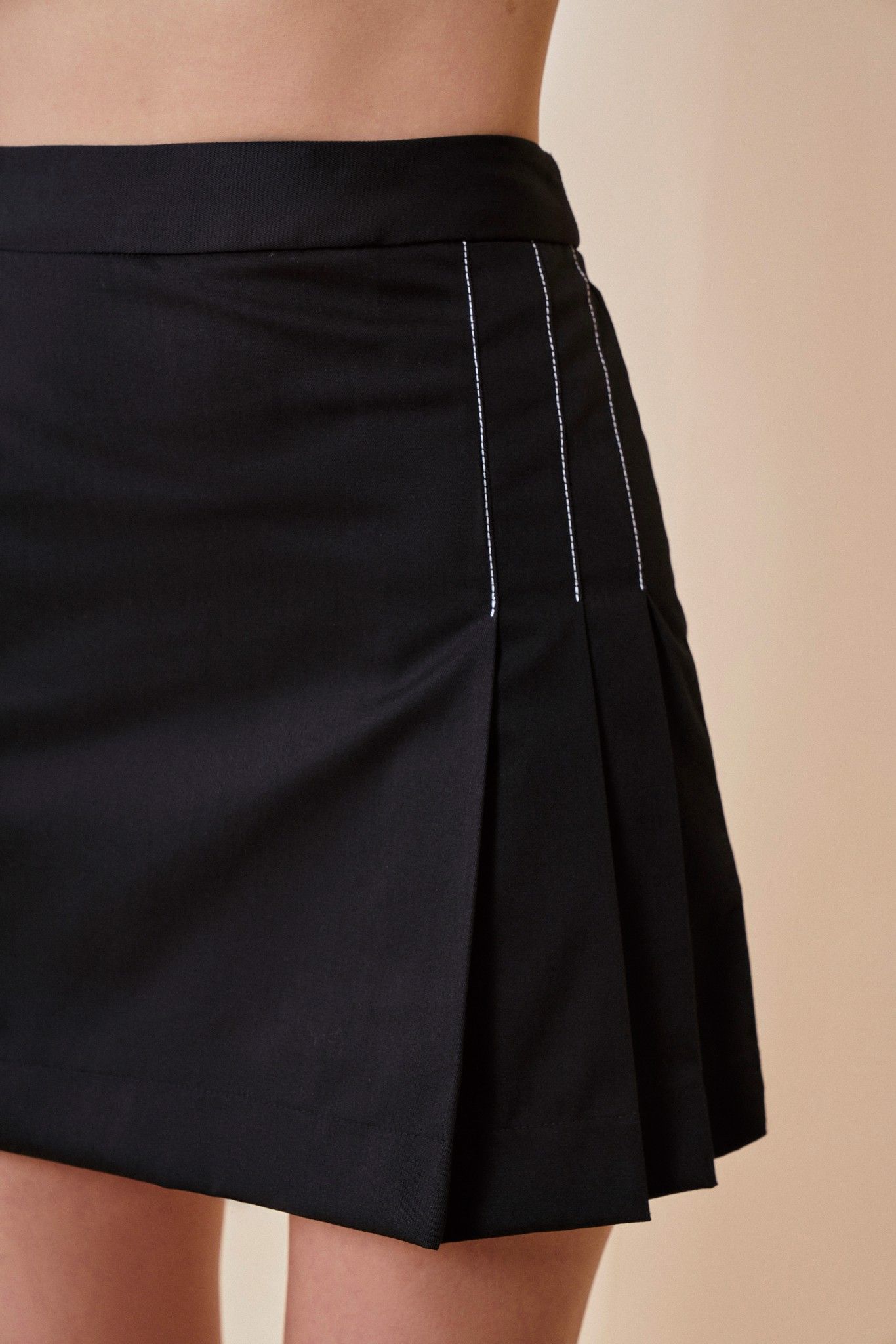 Contrast Stitch Mini Skirt