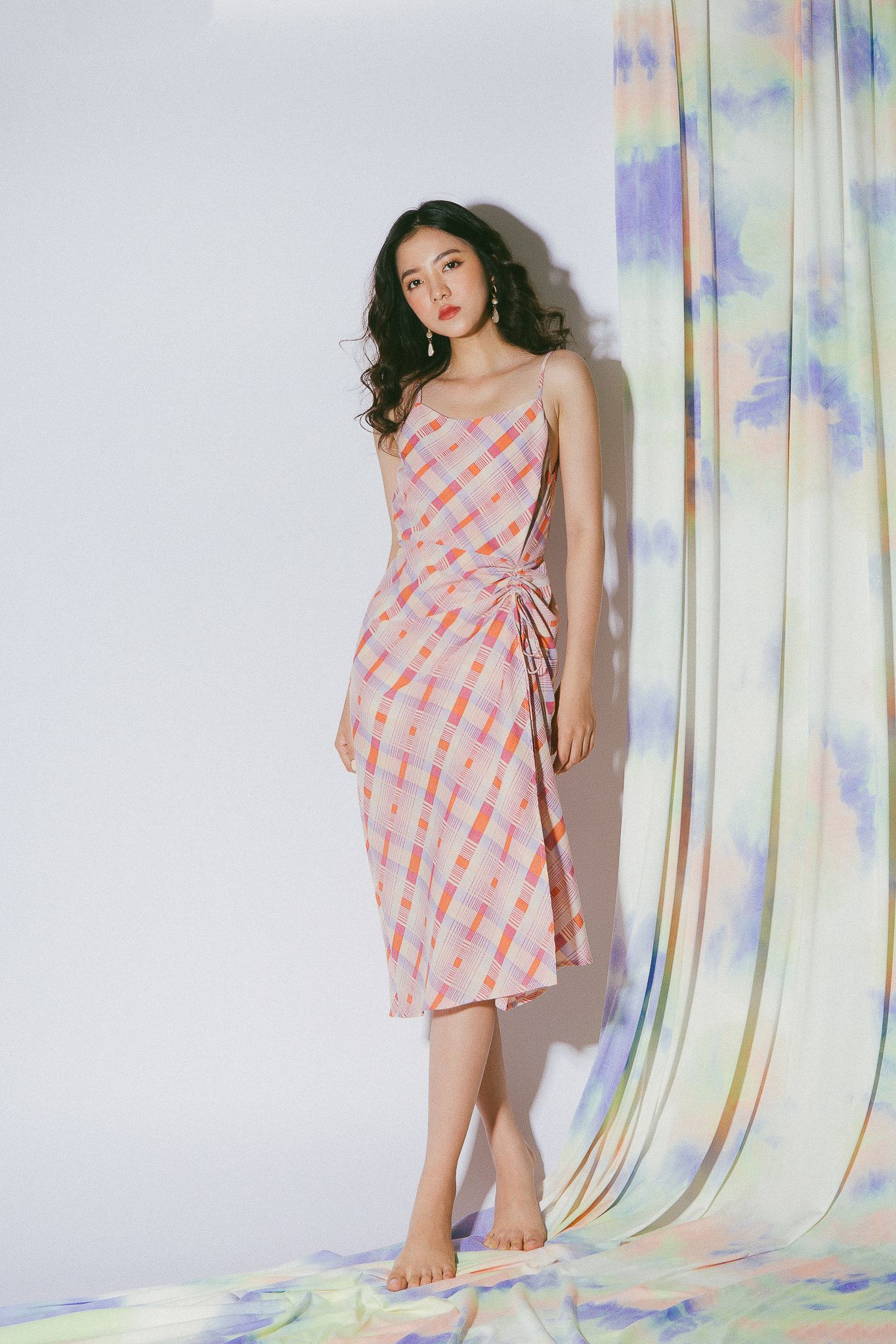 Checked Midi Dress