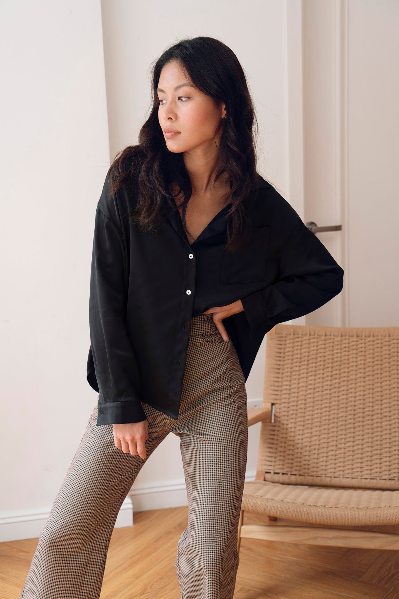 Black Silky Shirt