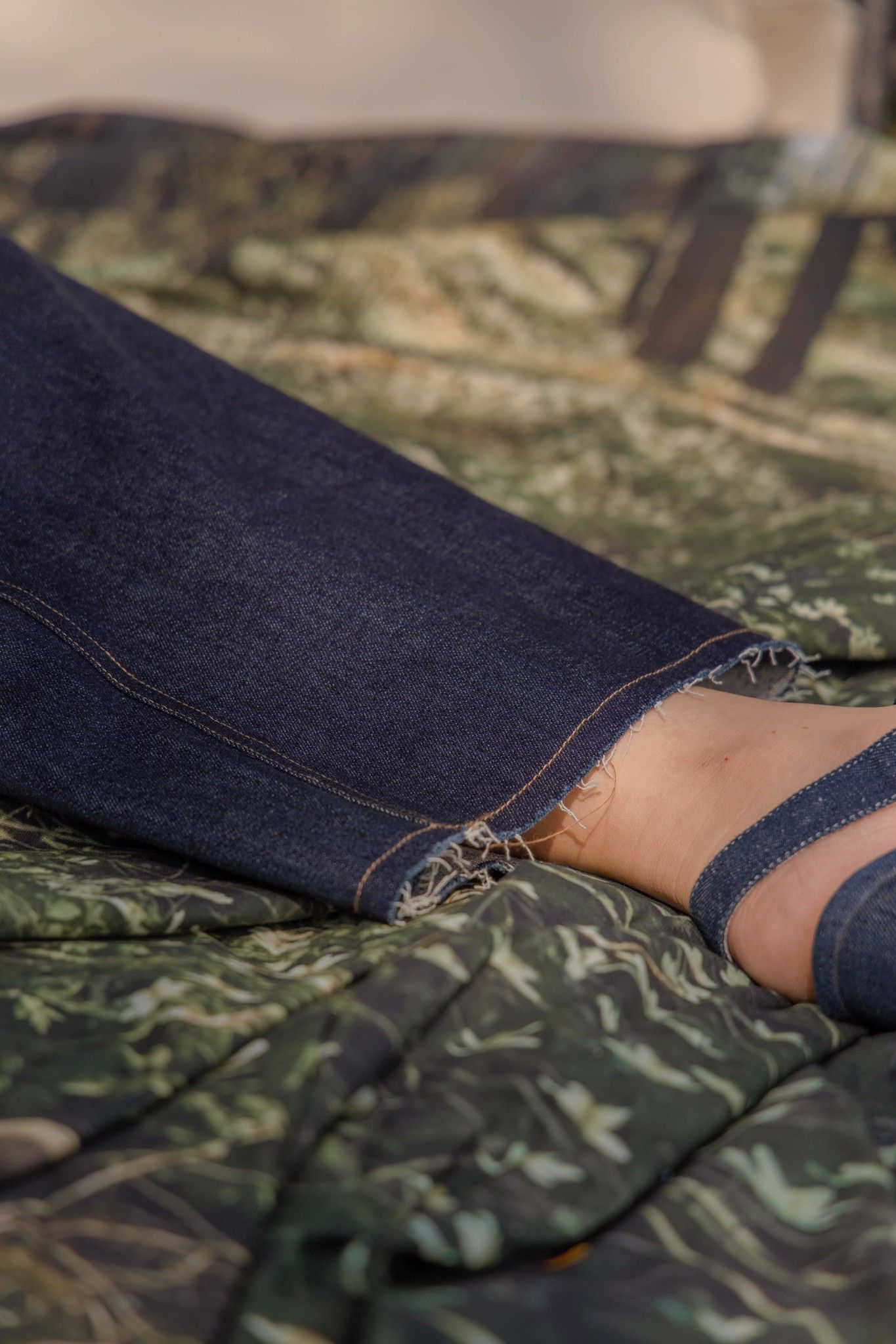 Navy Wide Leg Trousers With Belt