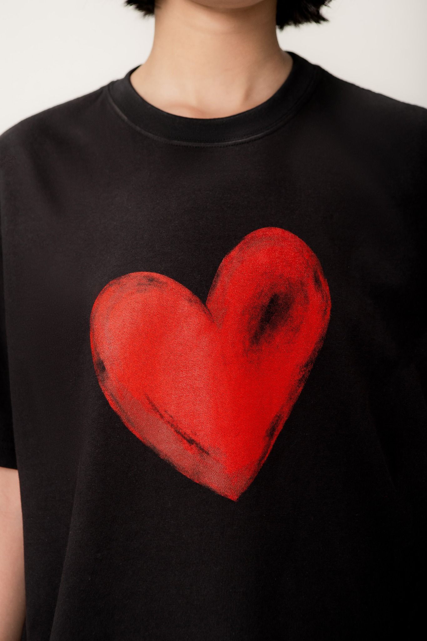 Full Of Love Black Oversized T-shirt