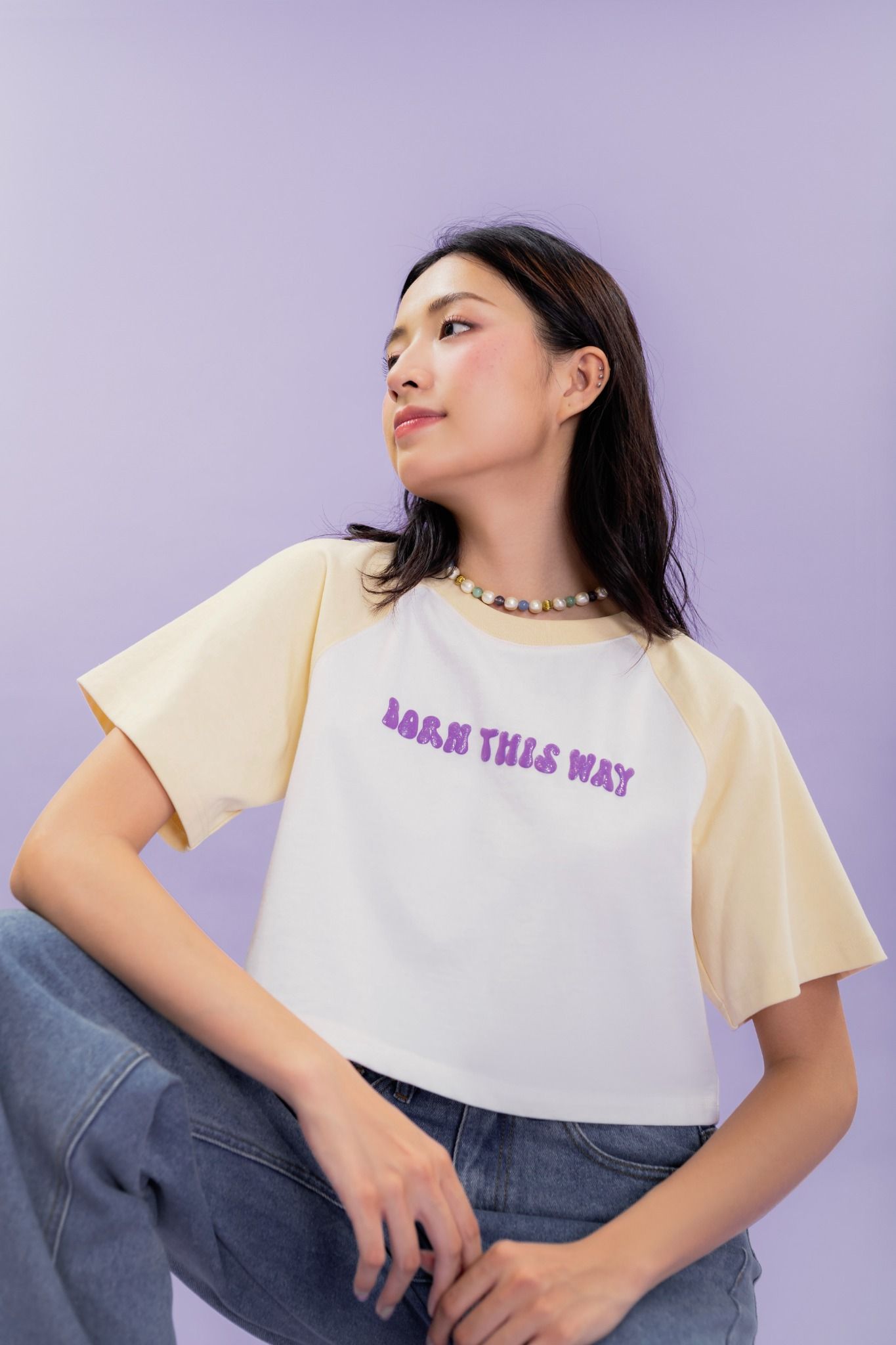 Born This Way Raglan Cropped Tee