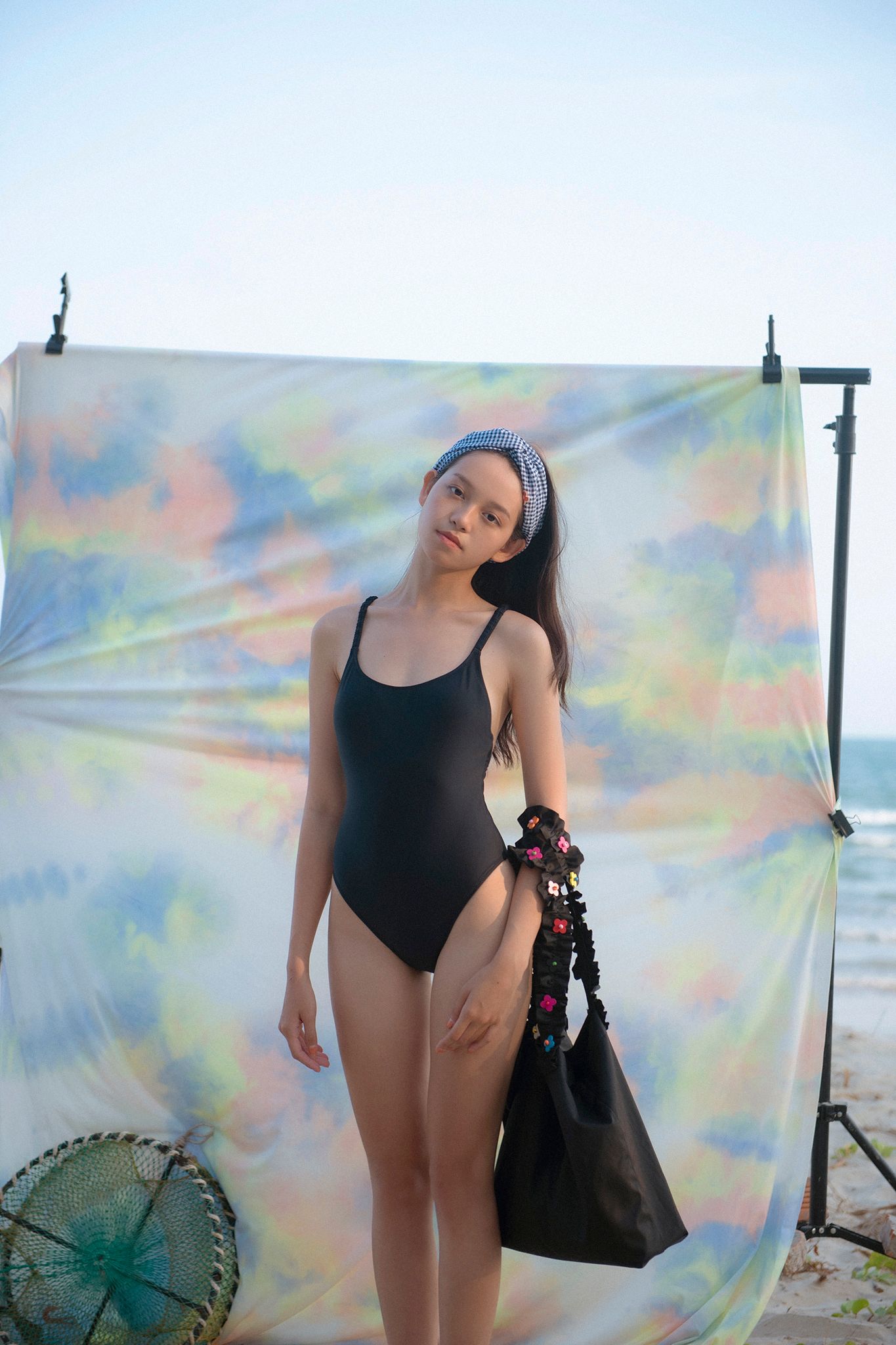 Open Back Swimsuit Black