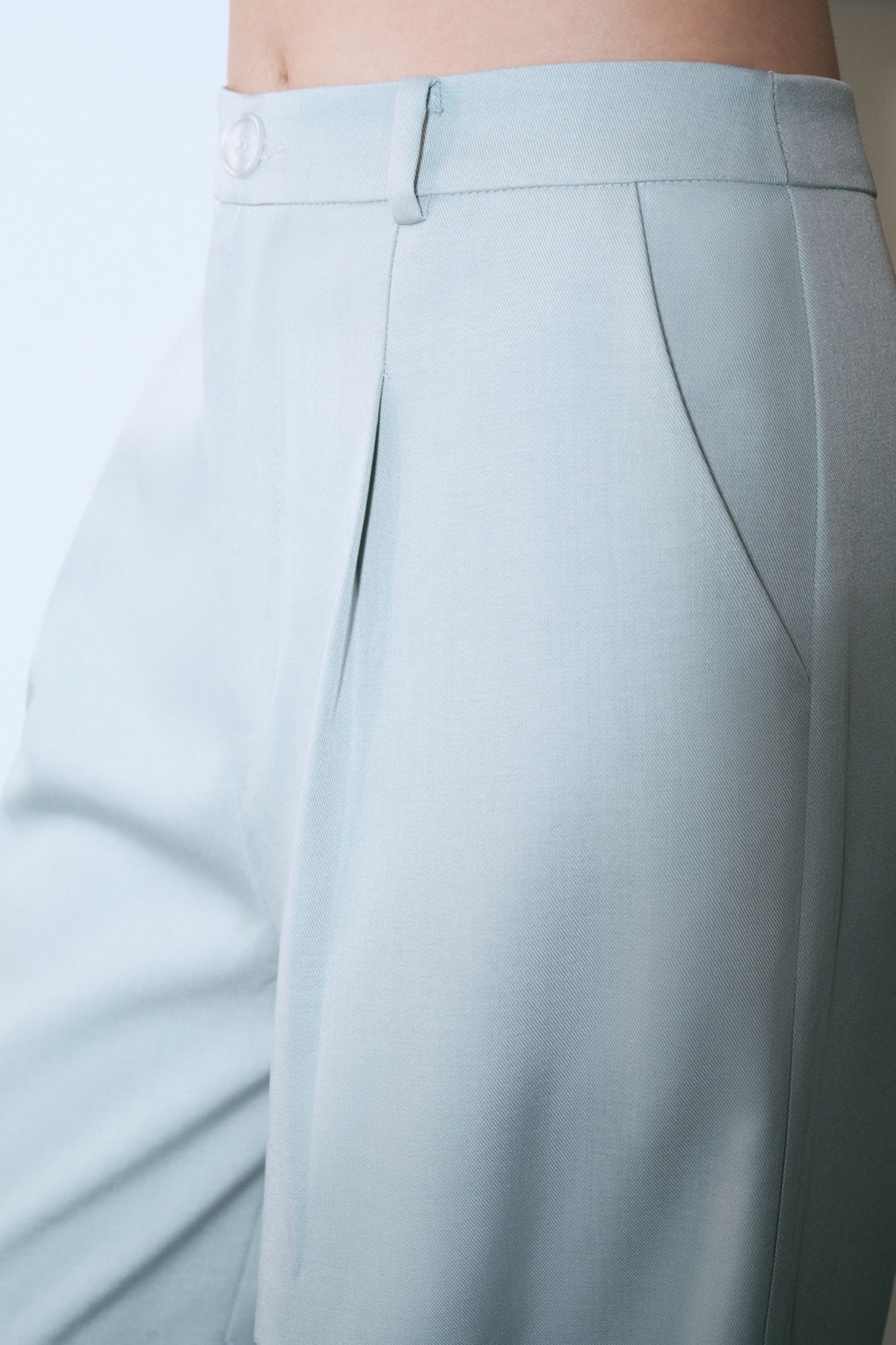 Blue Straight Leg Trousers