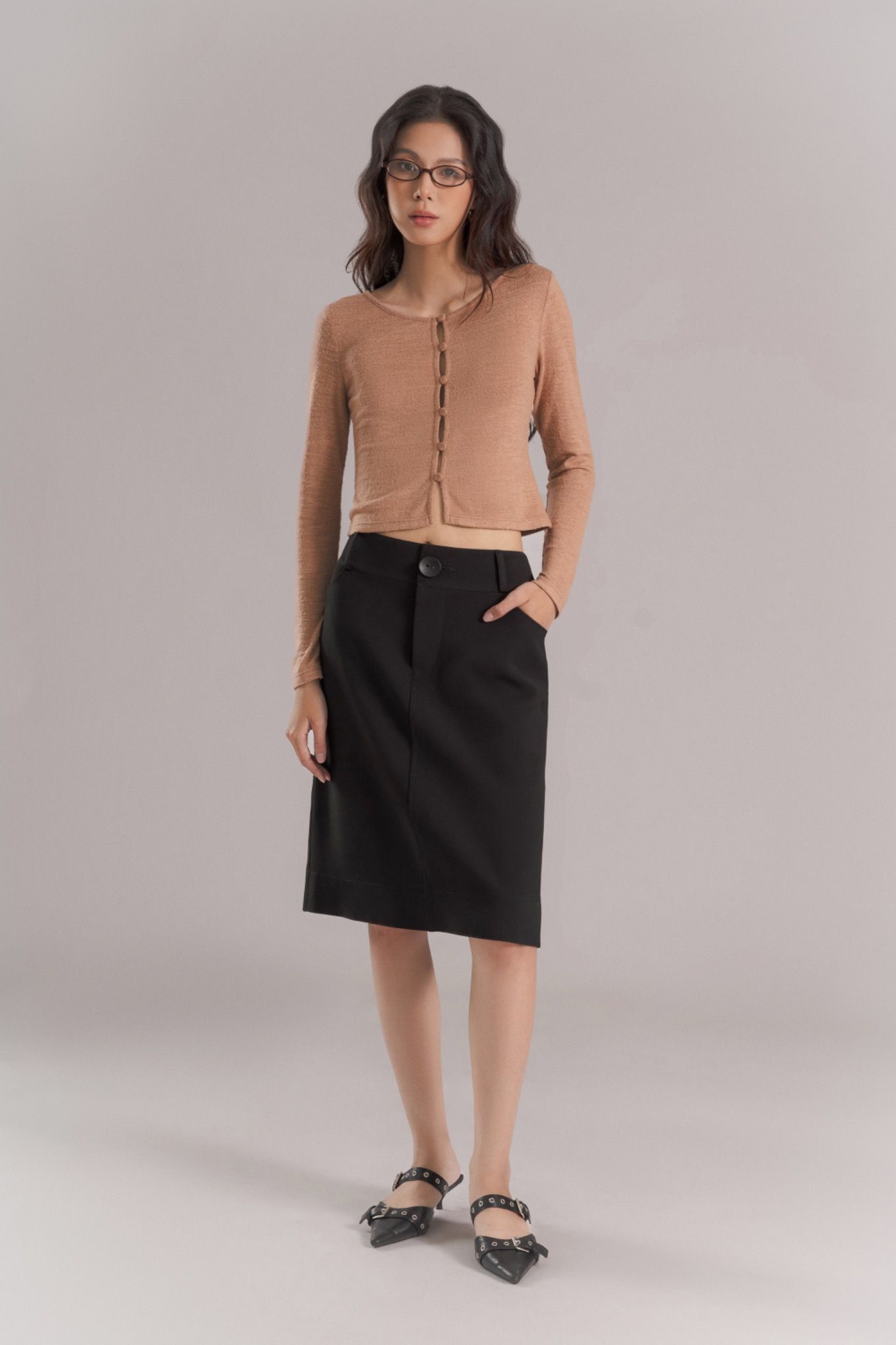 Long Sleeves Buttoned Top