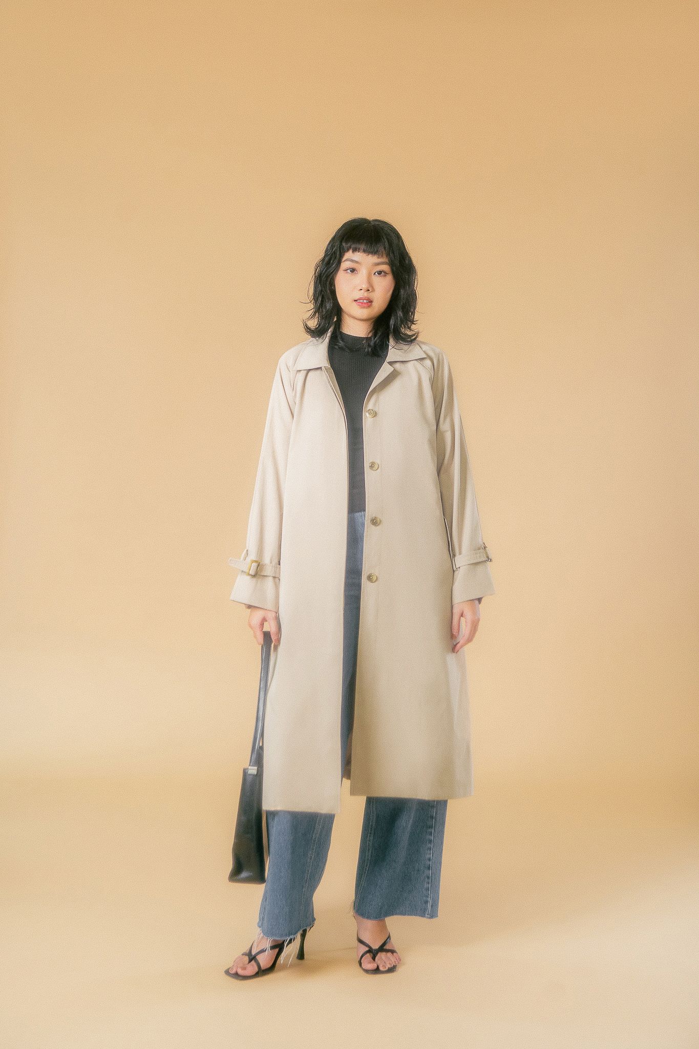  Beige Classic Trenchcoat With Belt 