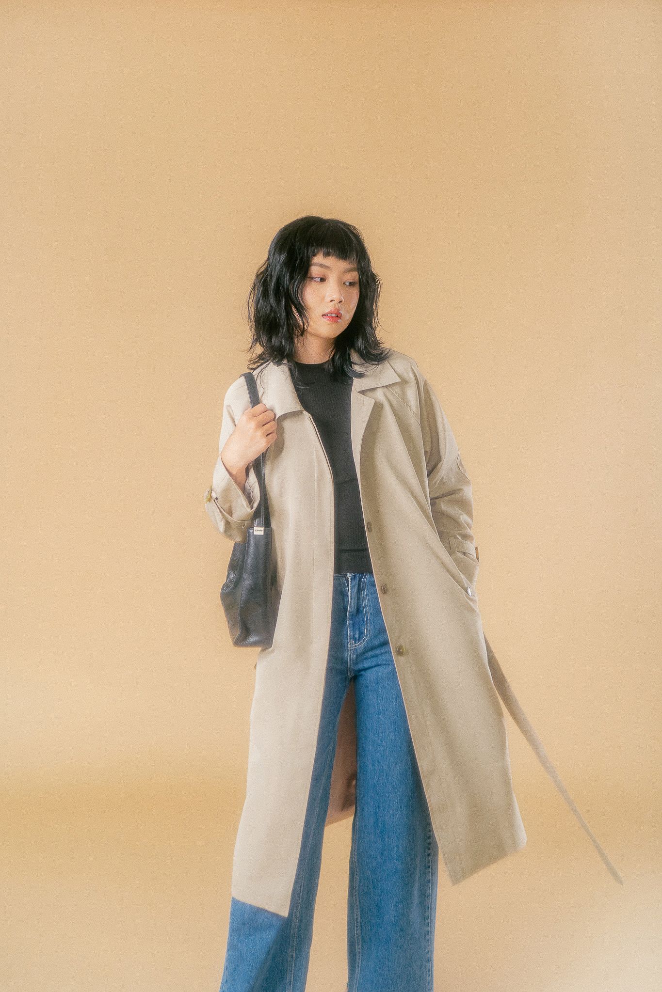  Beige Classic Trenchcoat With Belt 