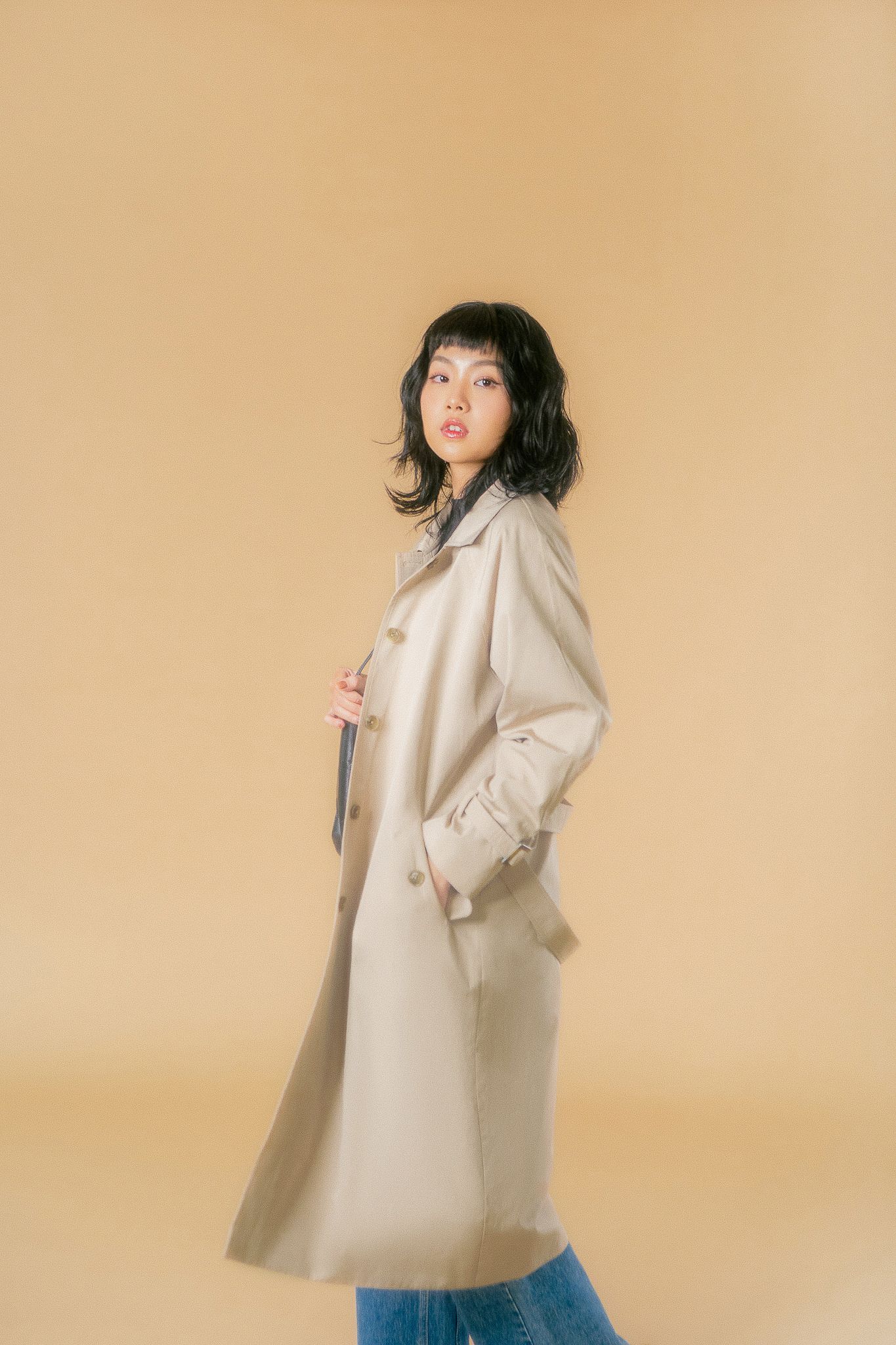  Beige Classic Trenchcoat With Belt 