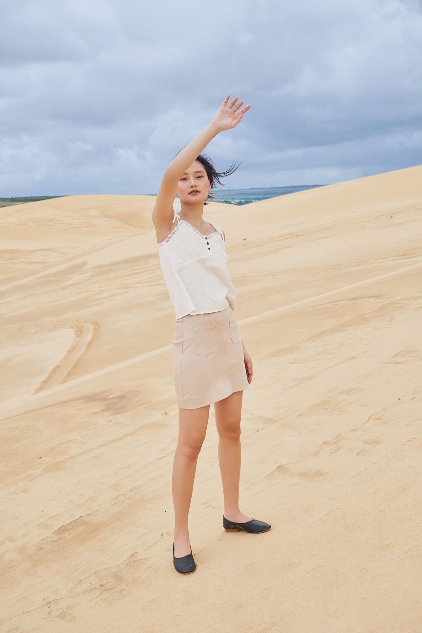 Beige Mini Skirt