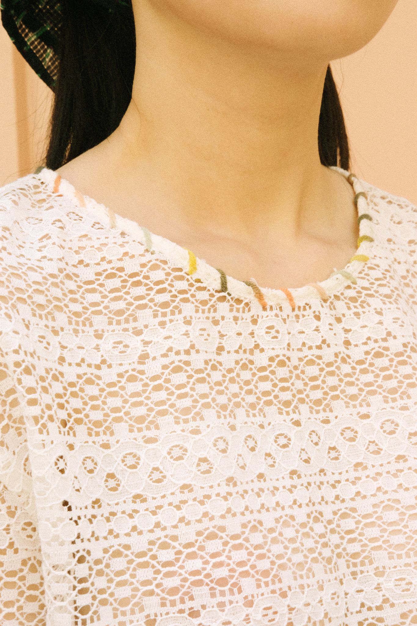 White Long Sleeve Crochet Top