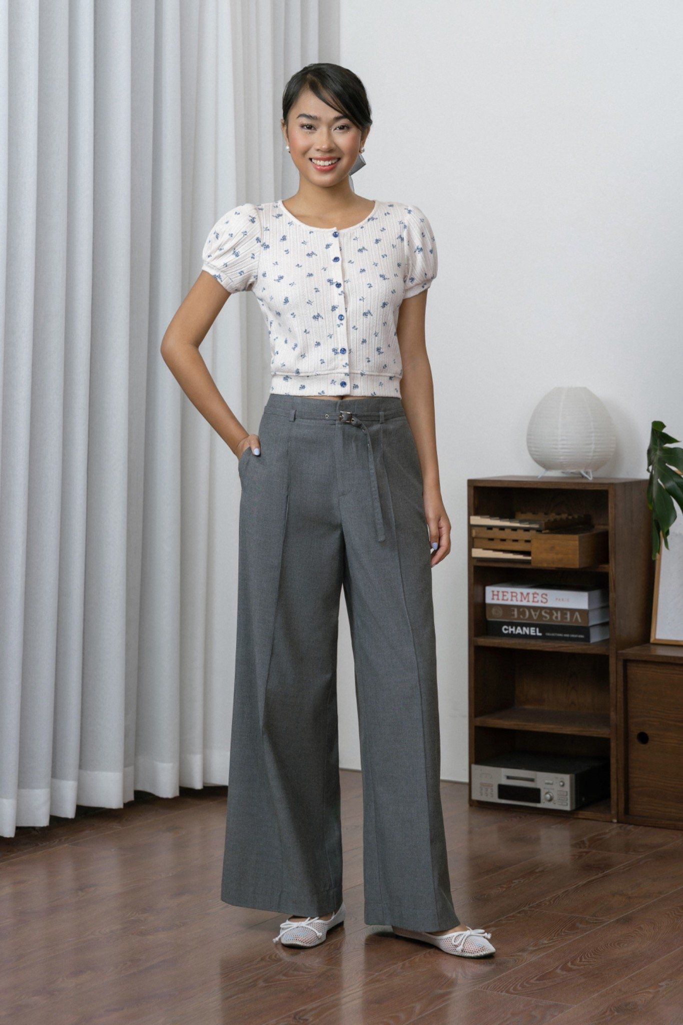 Belt Pleated Trousers