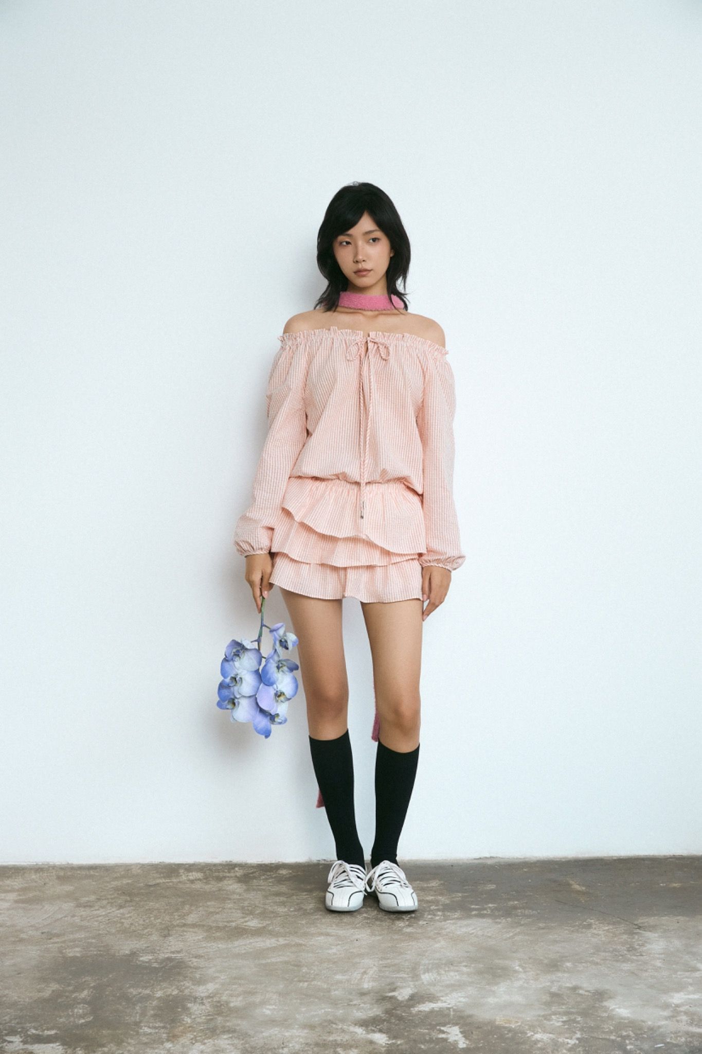 Striped Ruffle Mini Dress