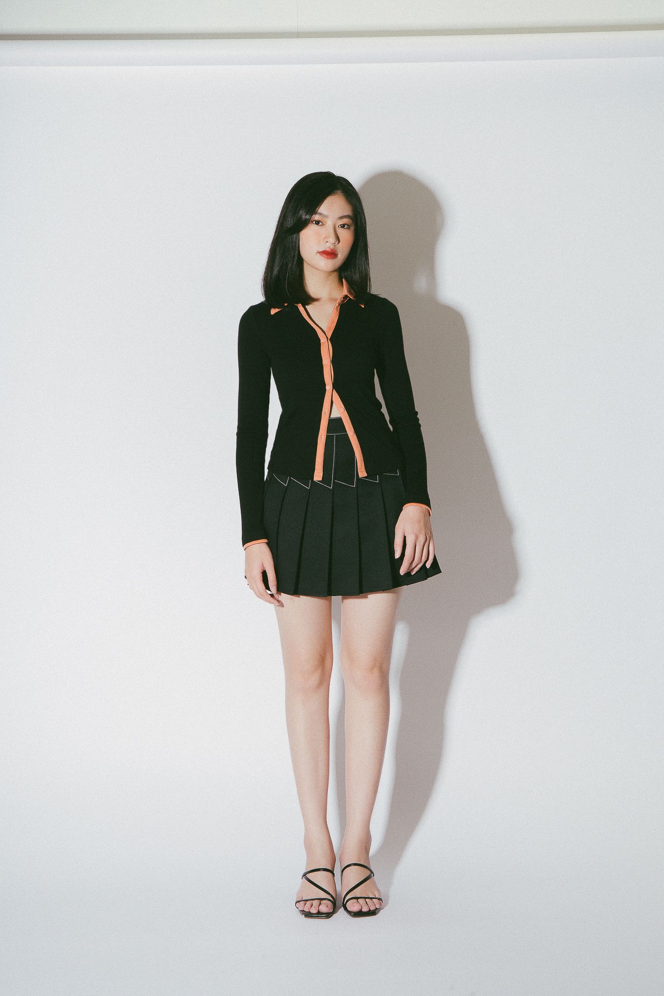 Black Pleated Mini Skirt