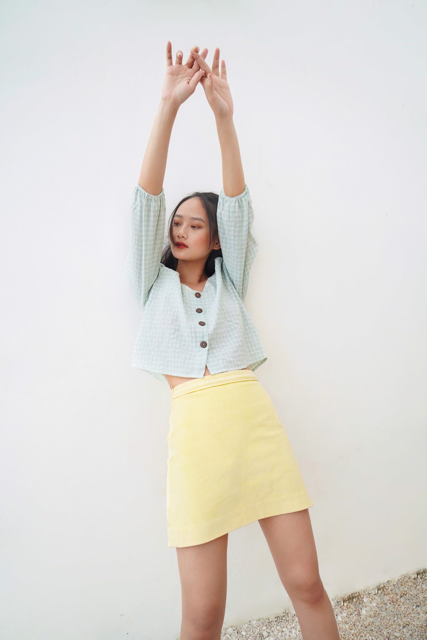 Yellow Corduroy Mini Skirt