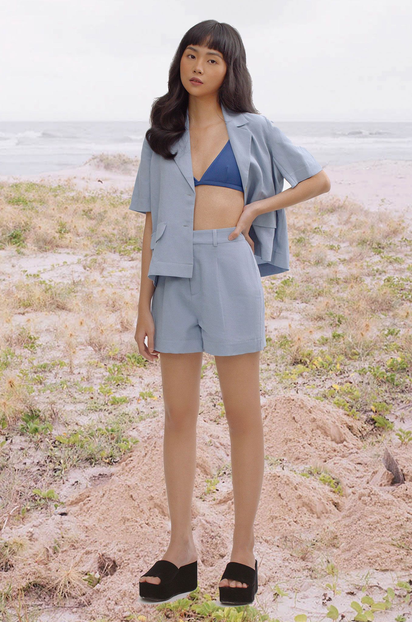 Blue Linen Short