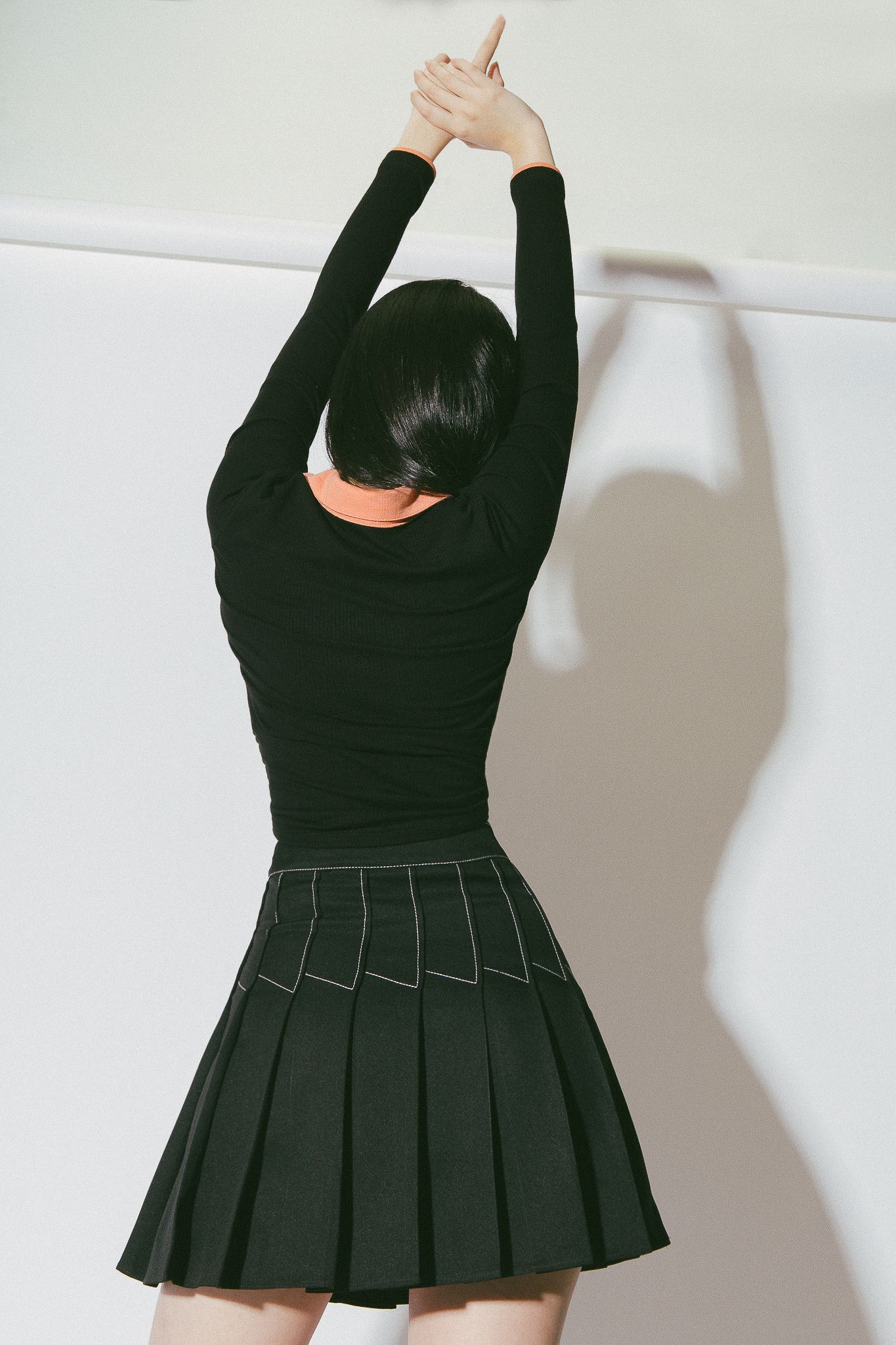 Black Pleated Mini Skirt