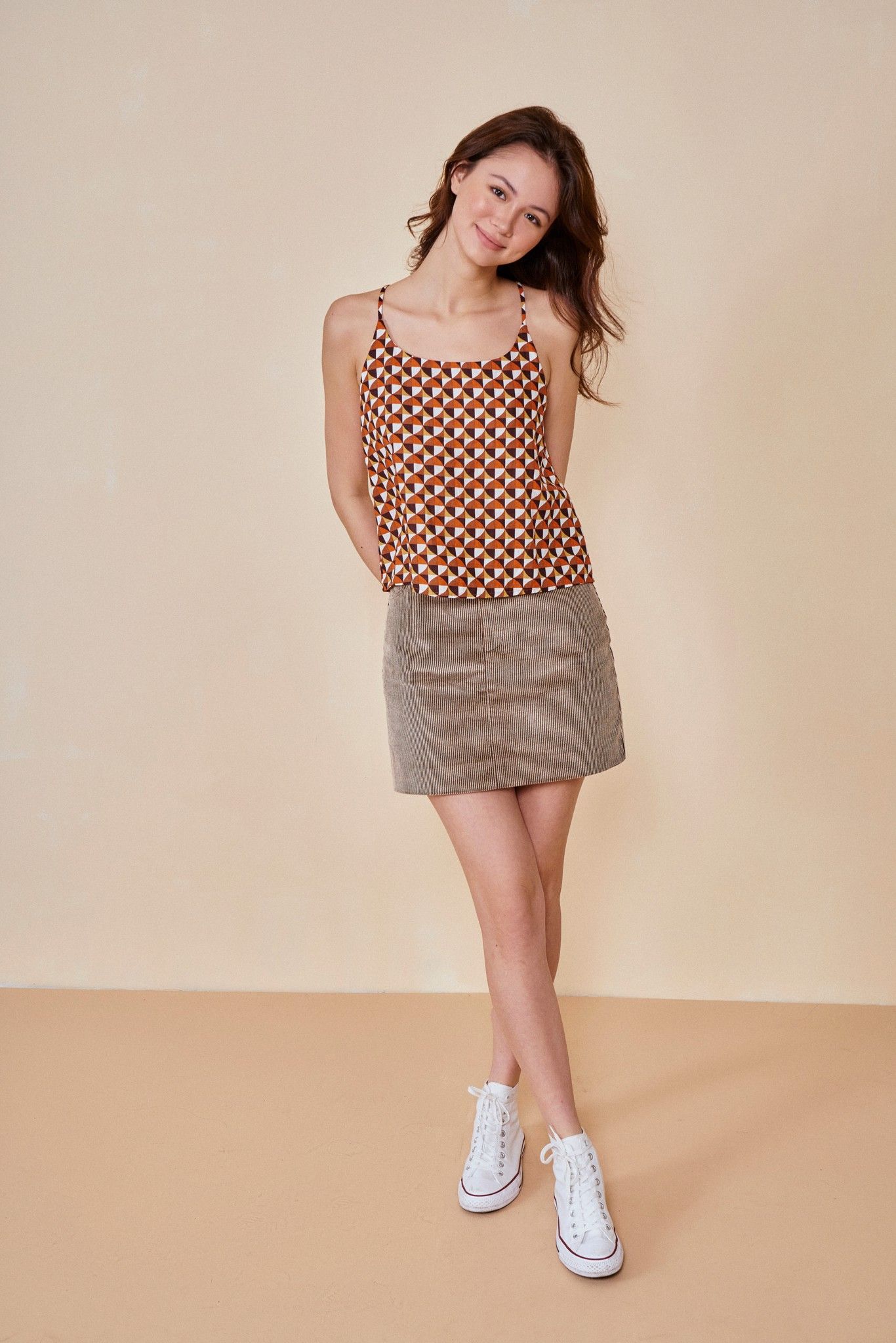 Brown Corduroy Mini Skirt
