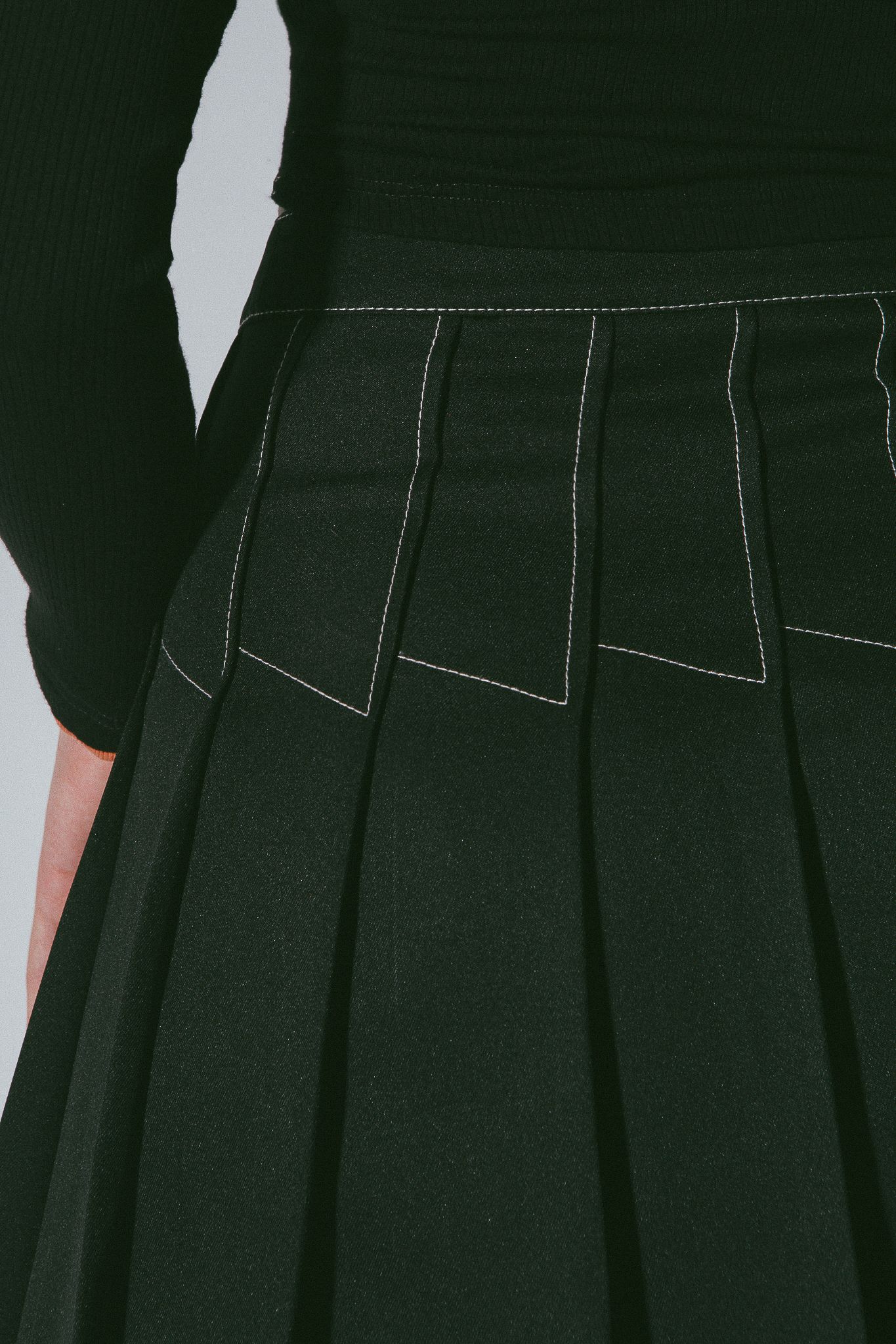 Black Pleated Mini Skirt