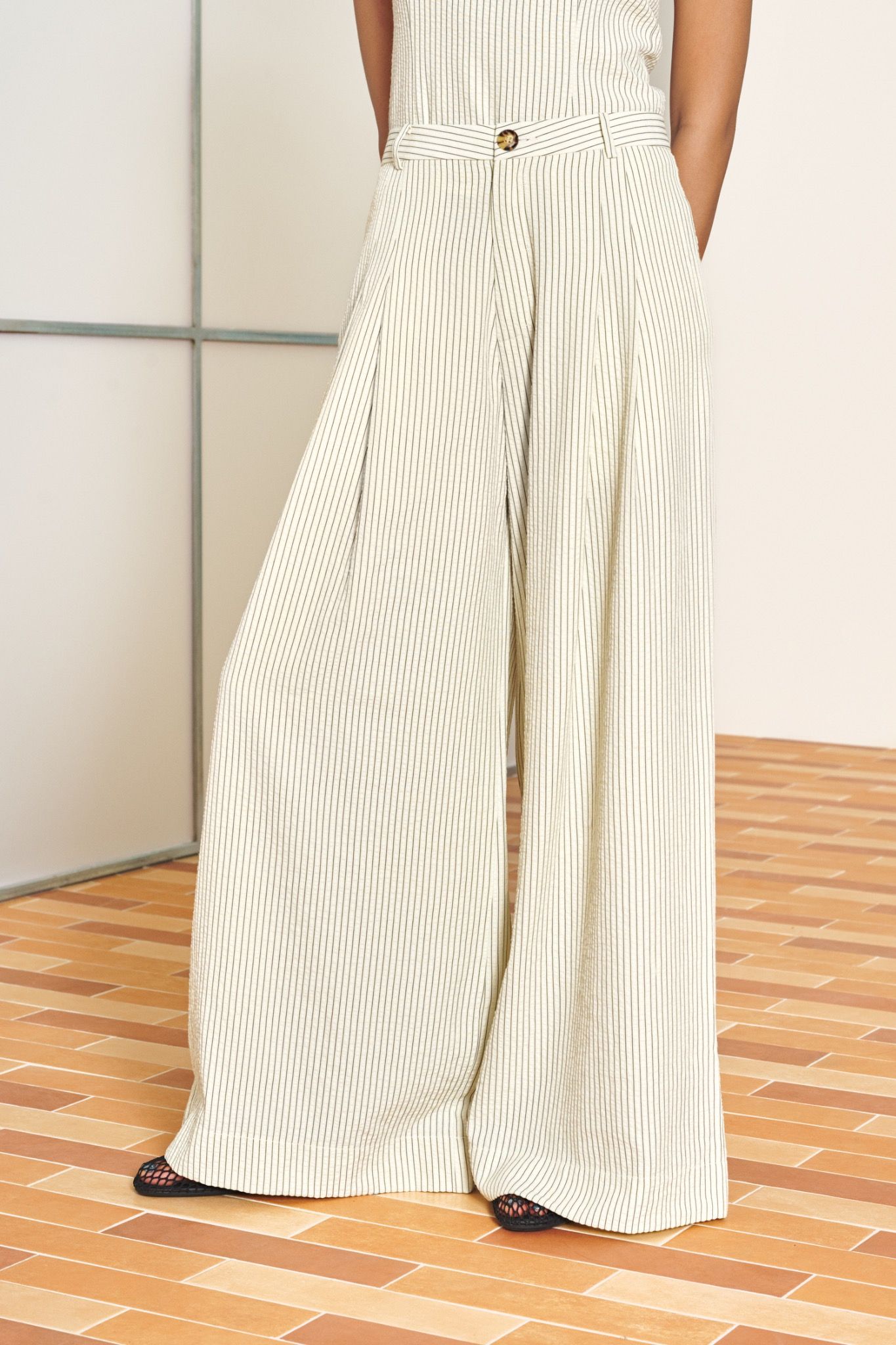 Striped A-line Trousers