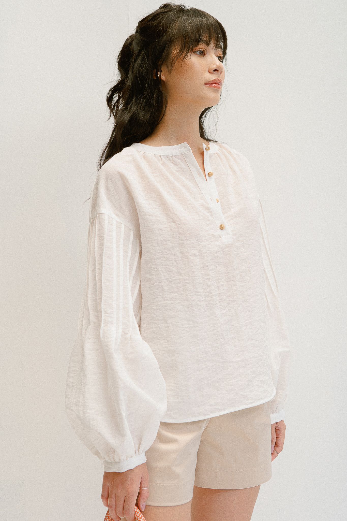 Pleated Blouse - White