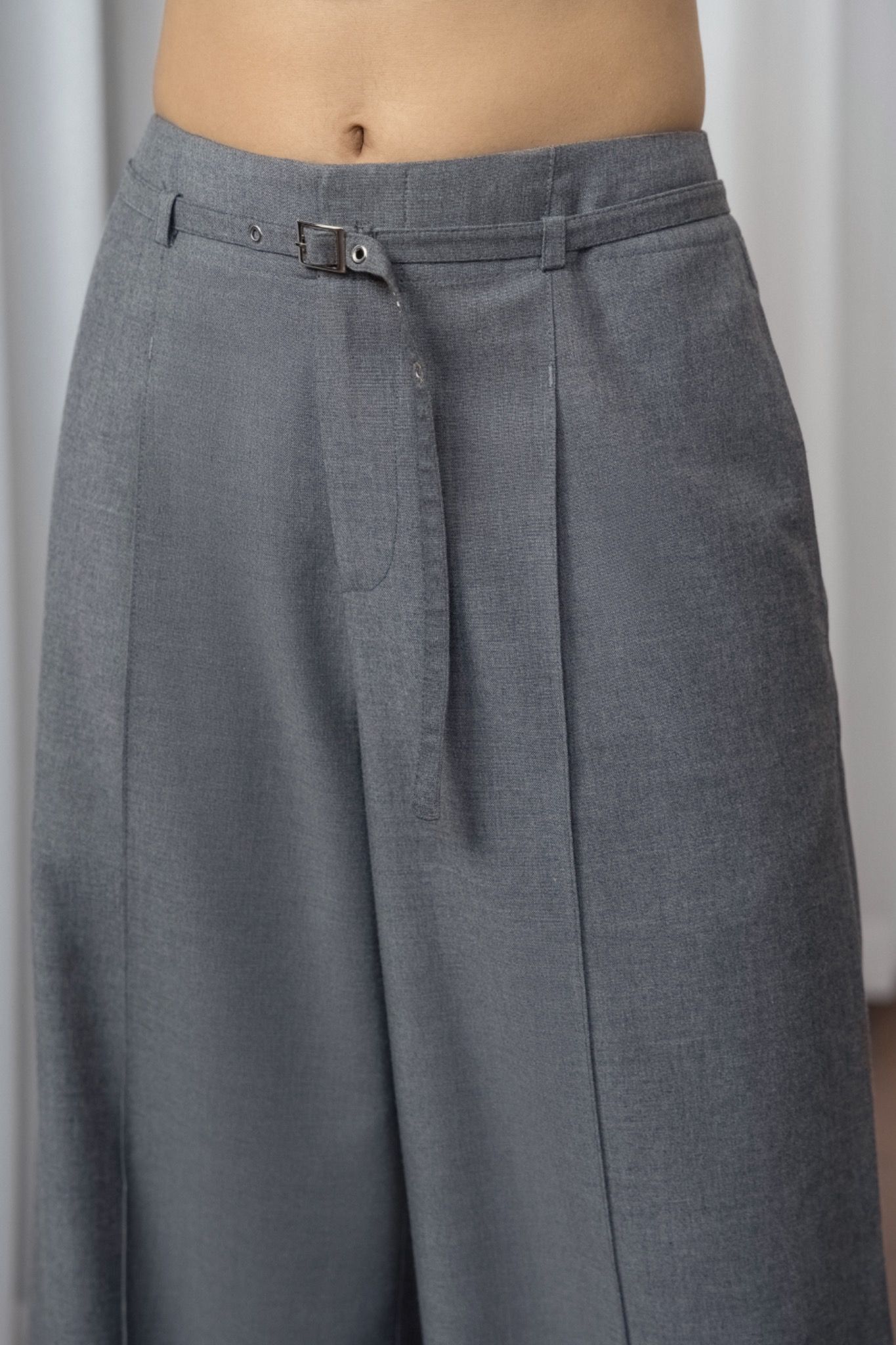 Belt Pleated Trousers